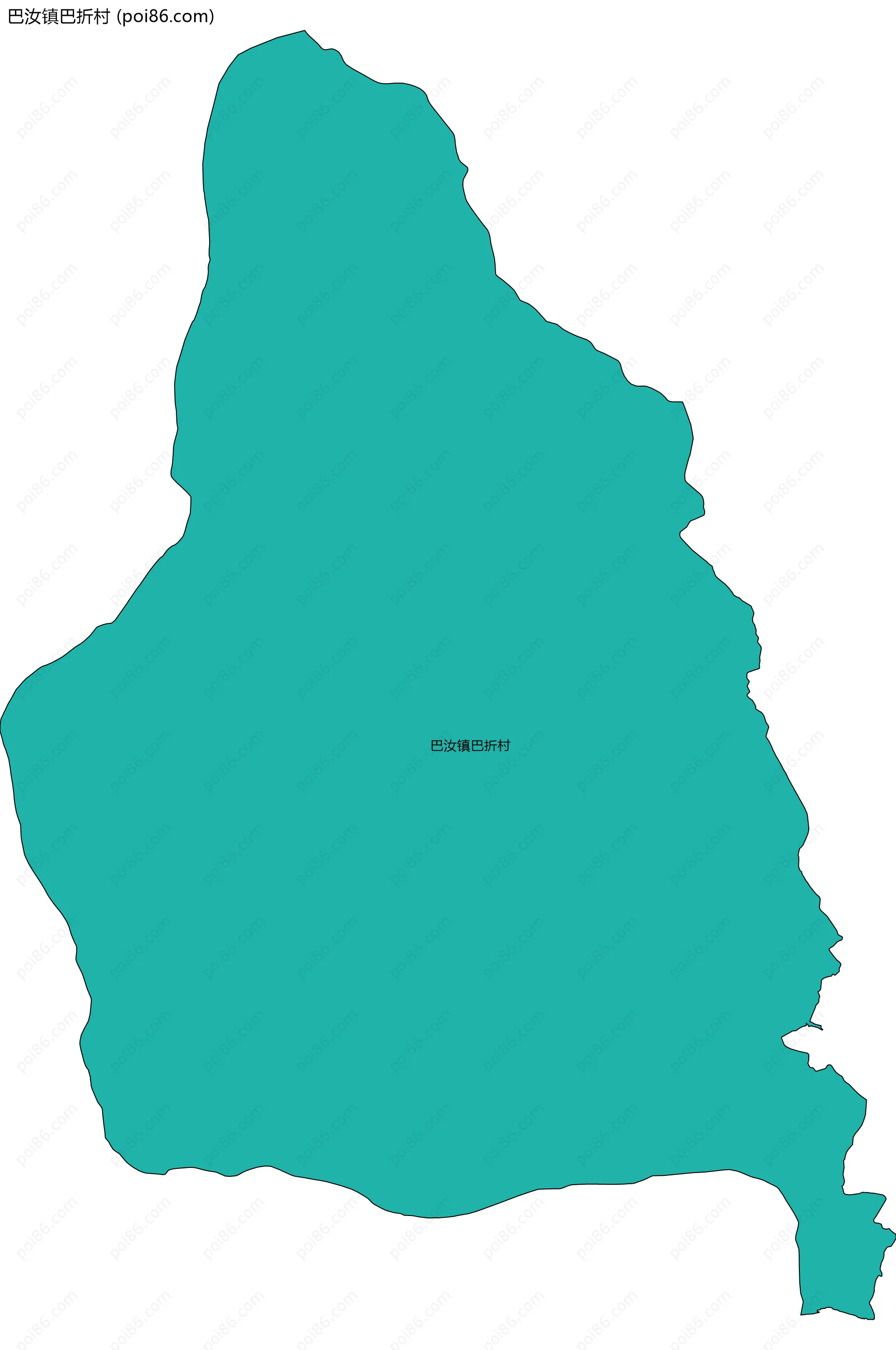 巴汝镇巴折村边界地图