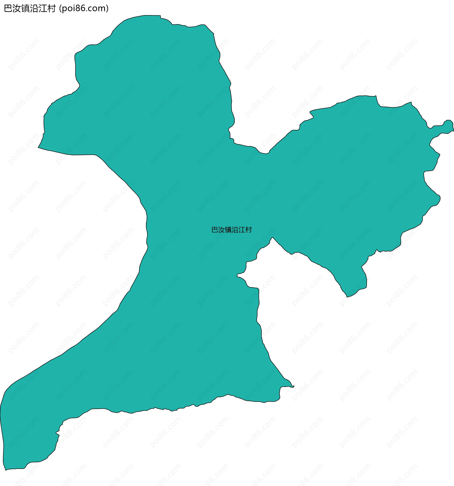巴汝镇沿江村边界地图