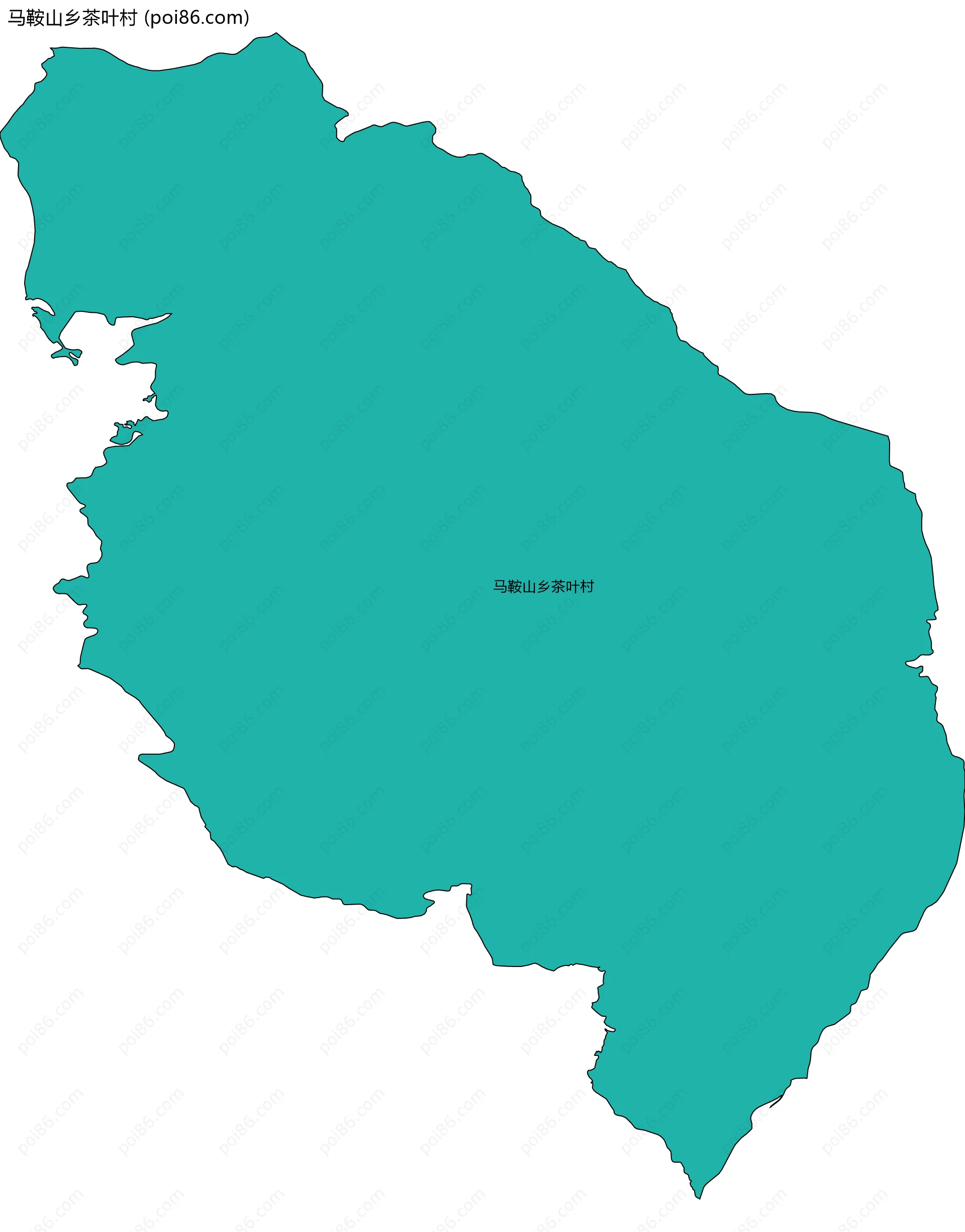 马鞍山乡茶叶村边界地图