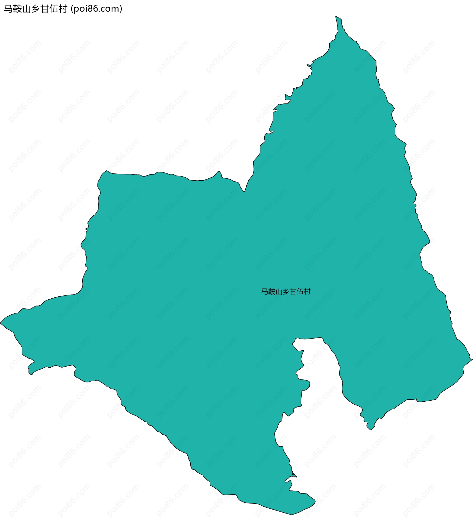 马鞍山乡甘伍村边界地图