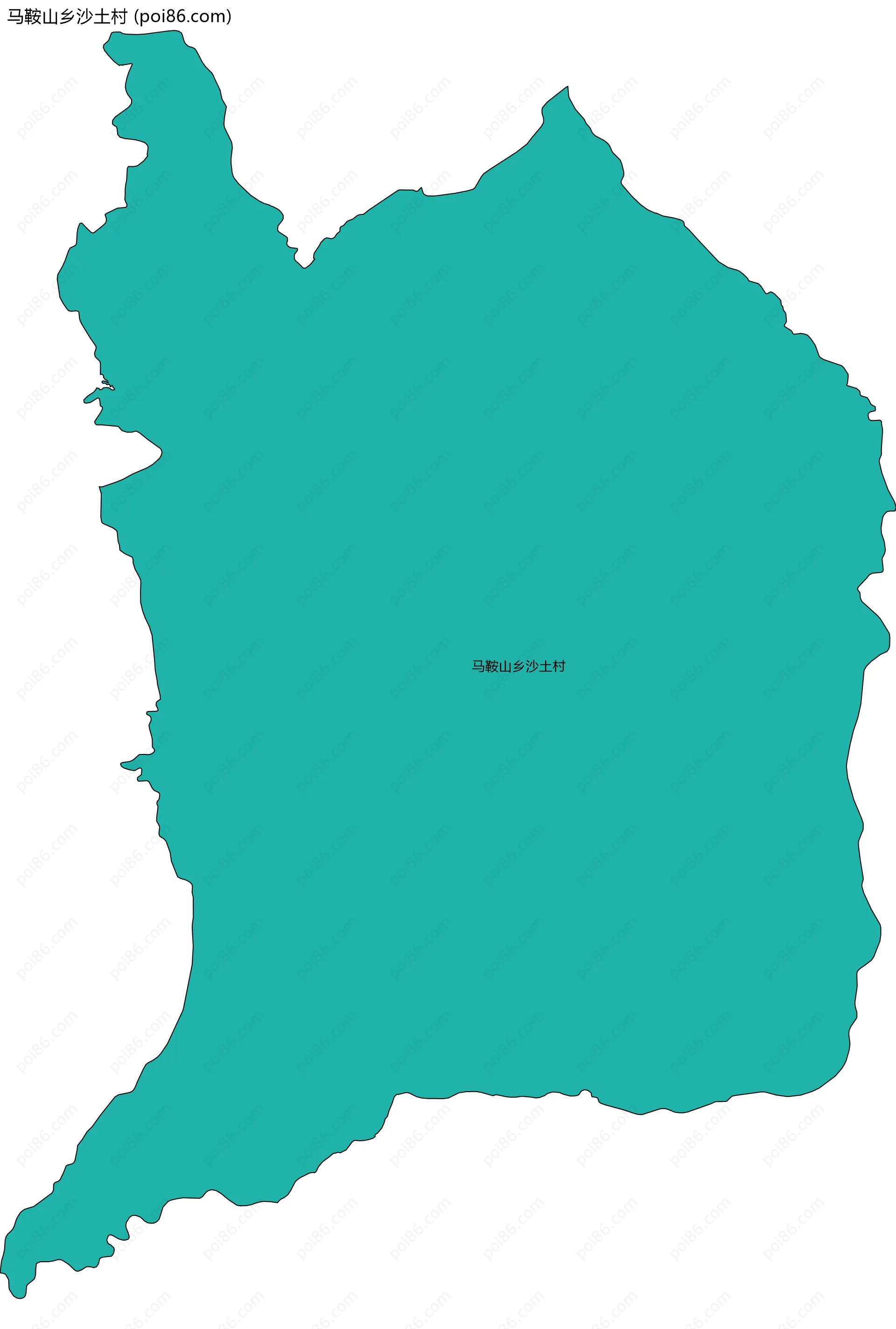 马鞍山乡沙土村边界地图