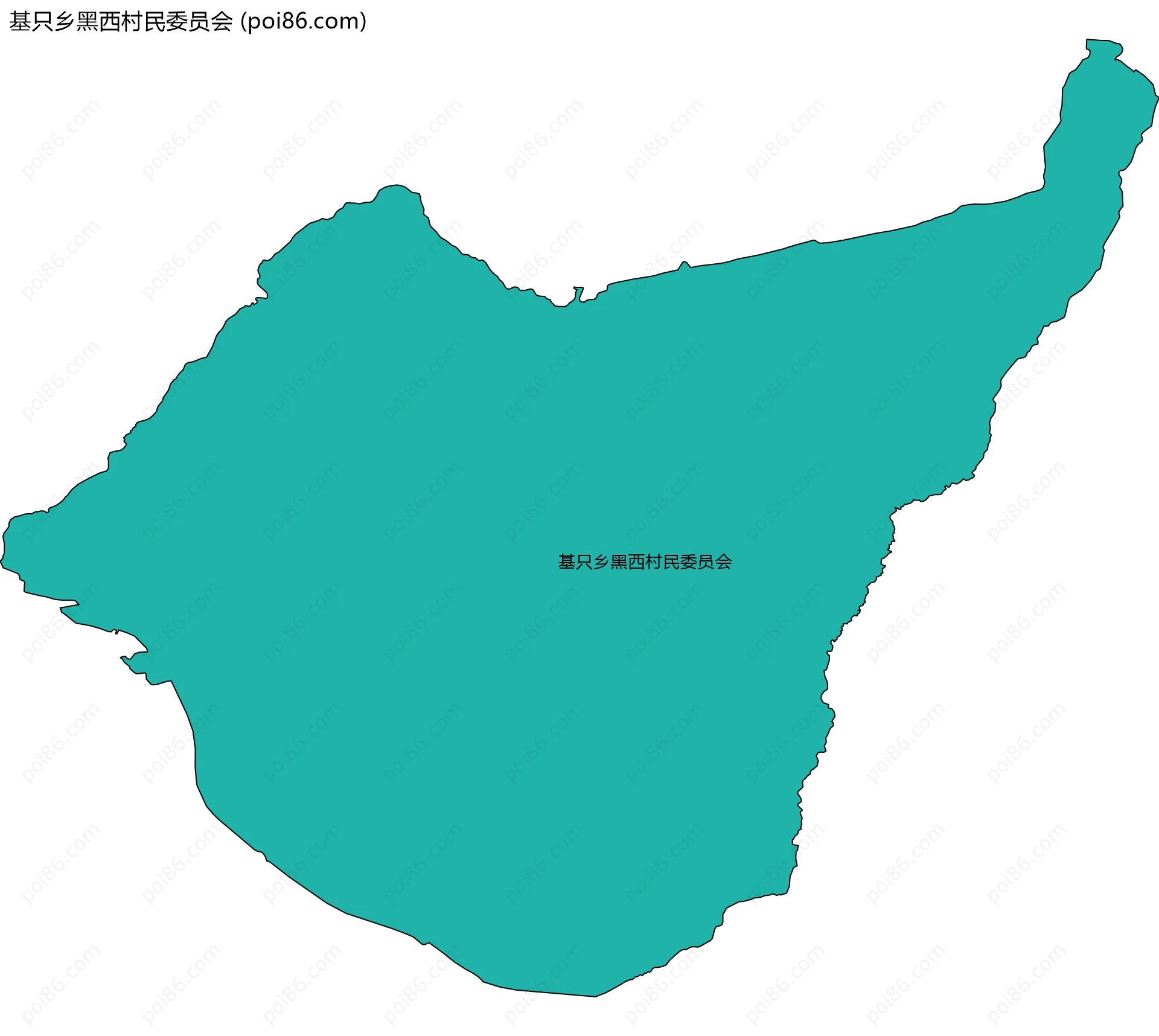 基只乡黑西村民委员会边界地图