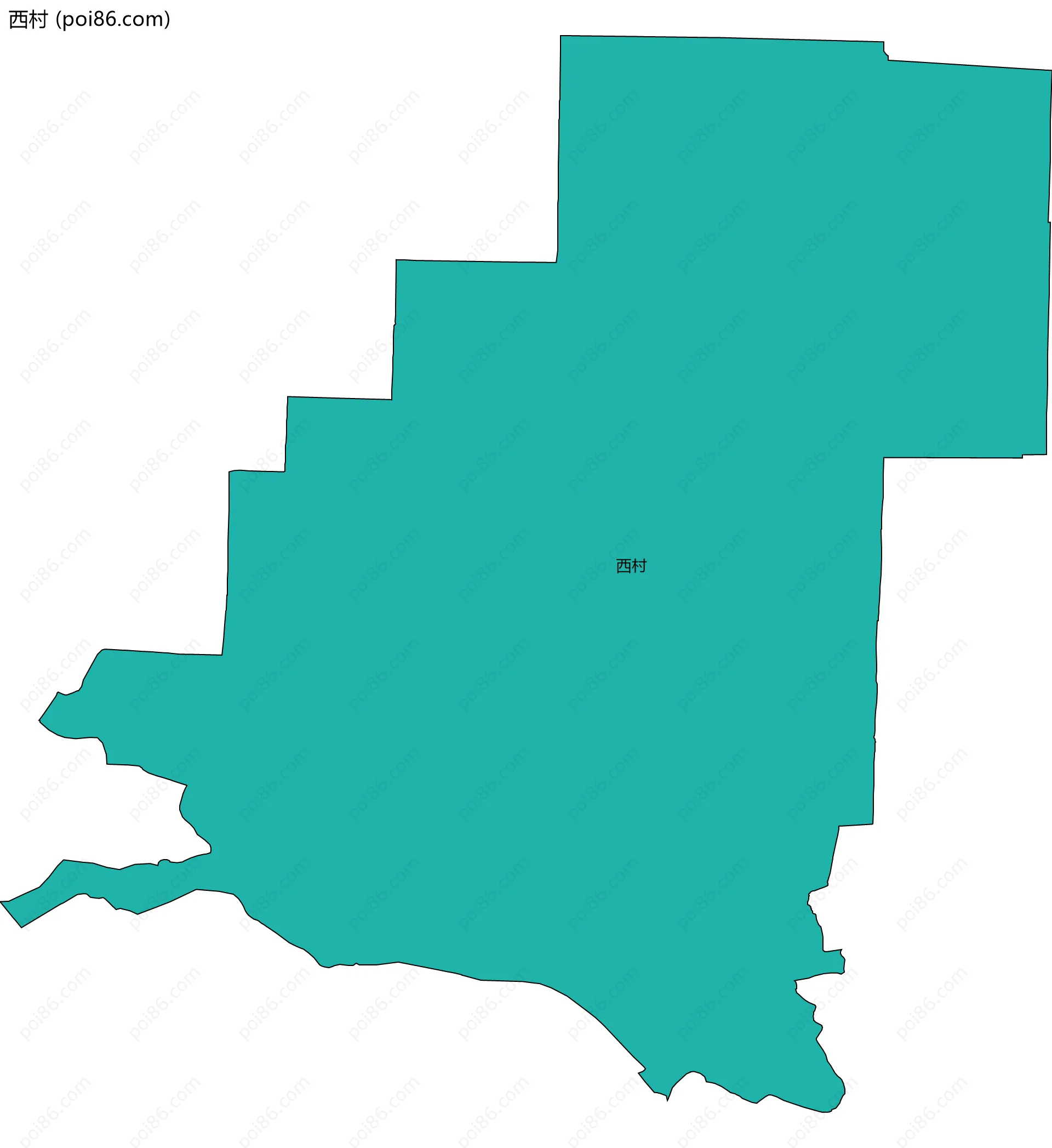 西村边界地图