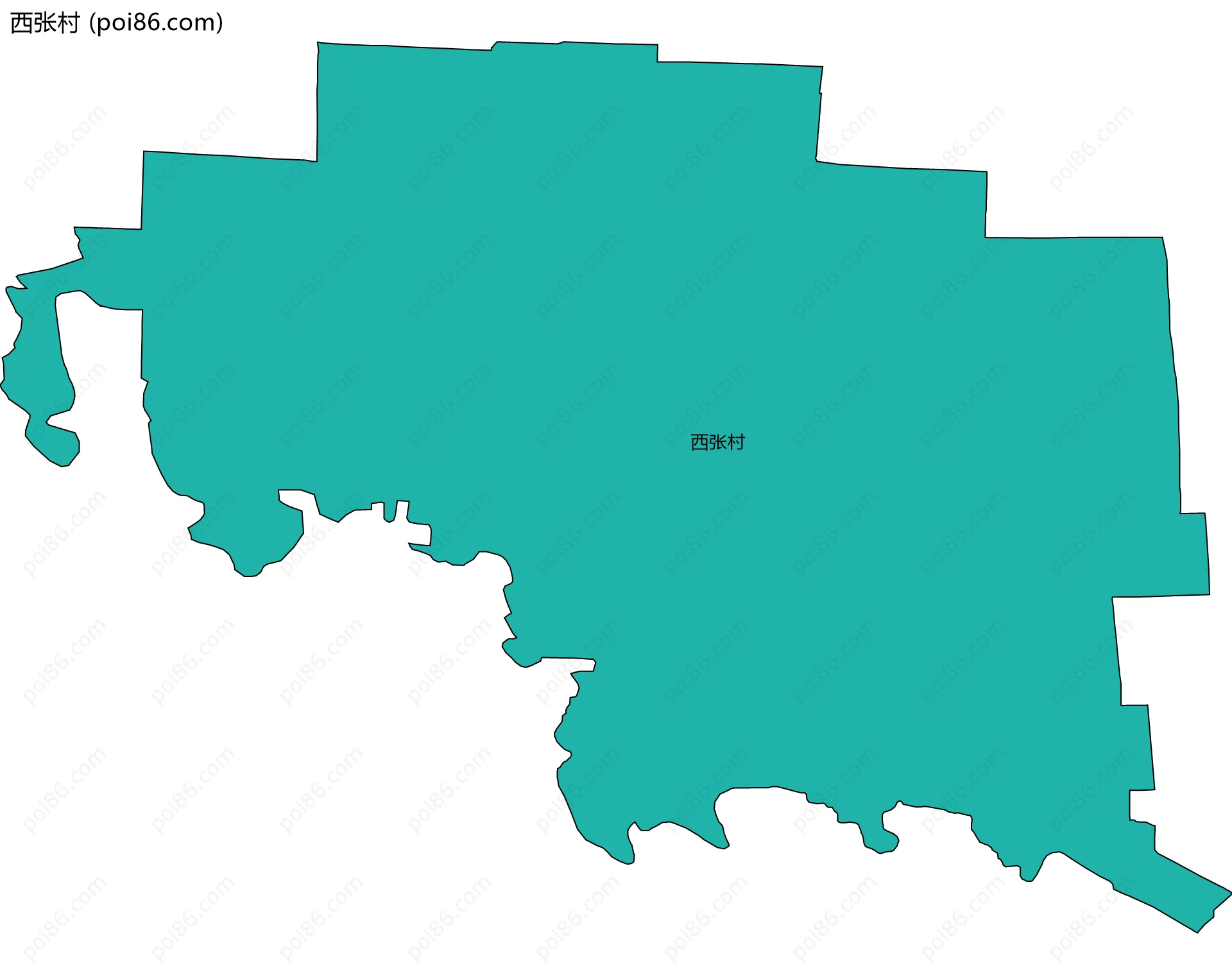 西张村边界地图