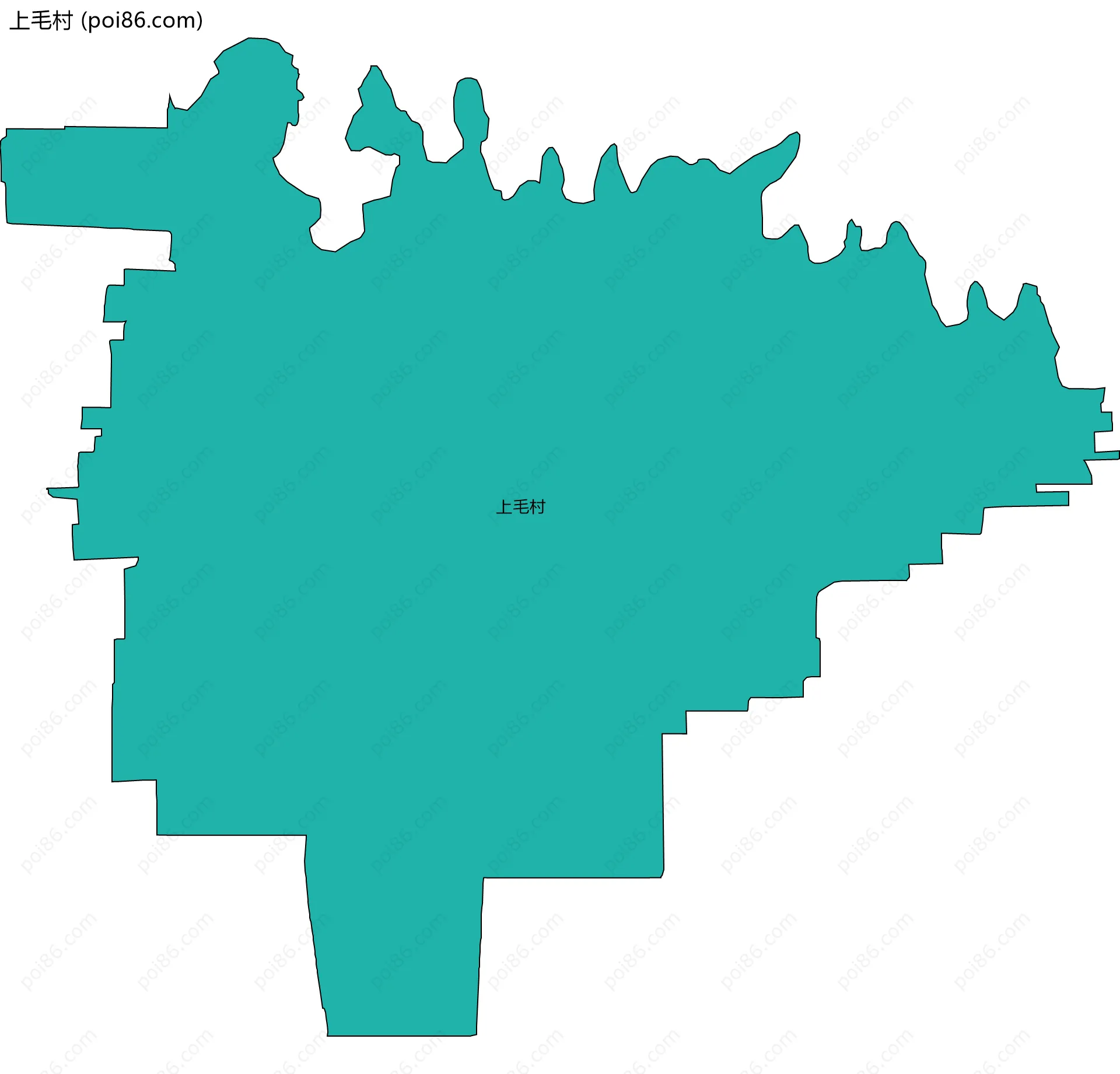 上毛村边界地图