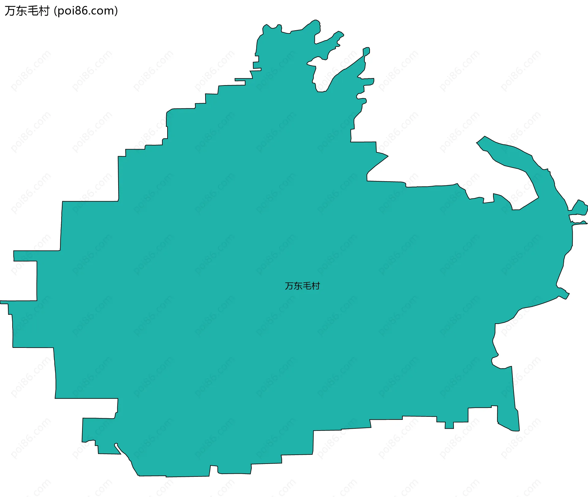 万东毛村边界地图
