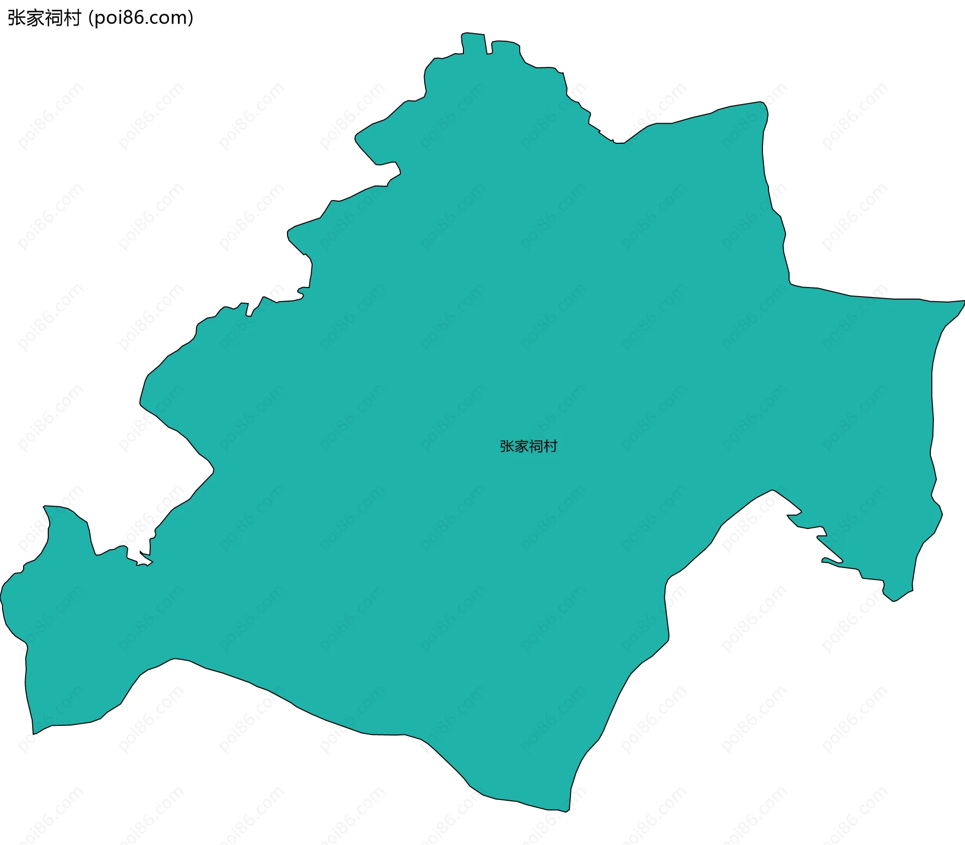 张家祠村边界地图