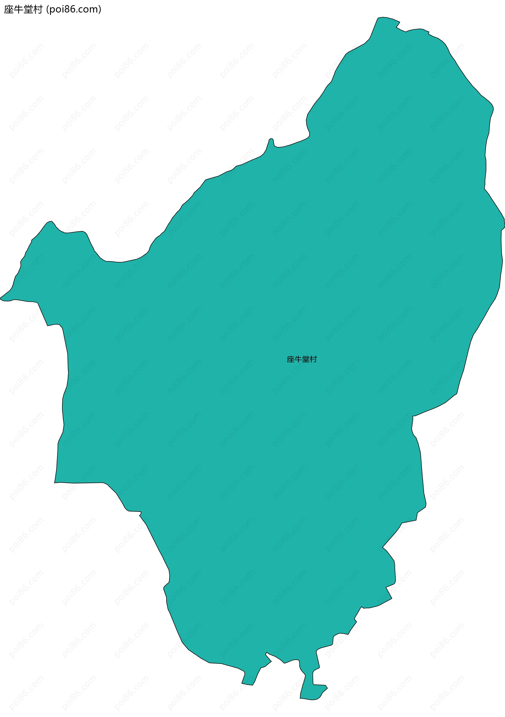 座牛堂村边界地图