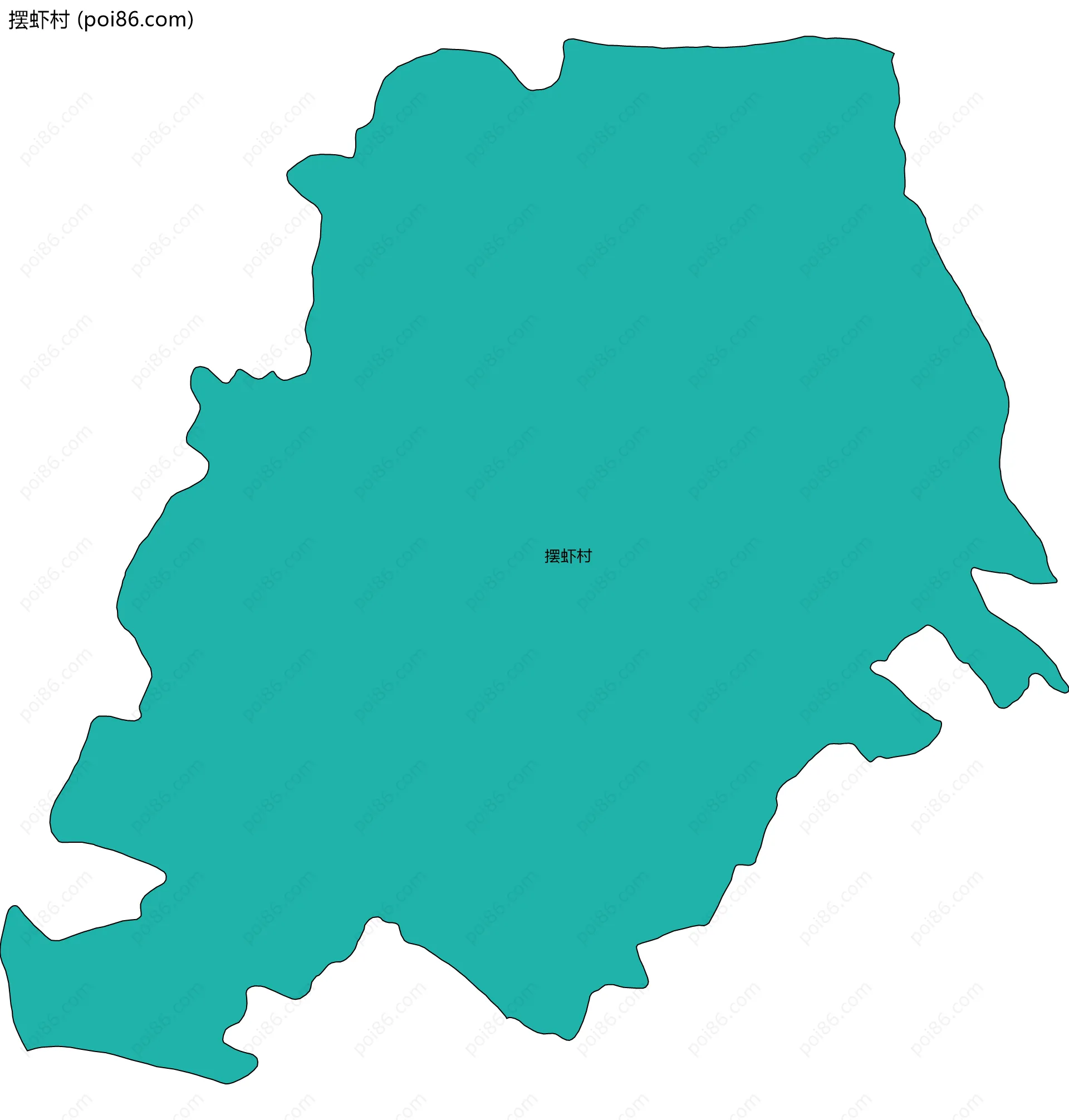 摆虾村边界地图