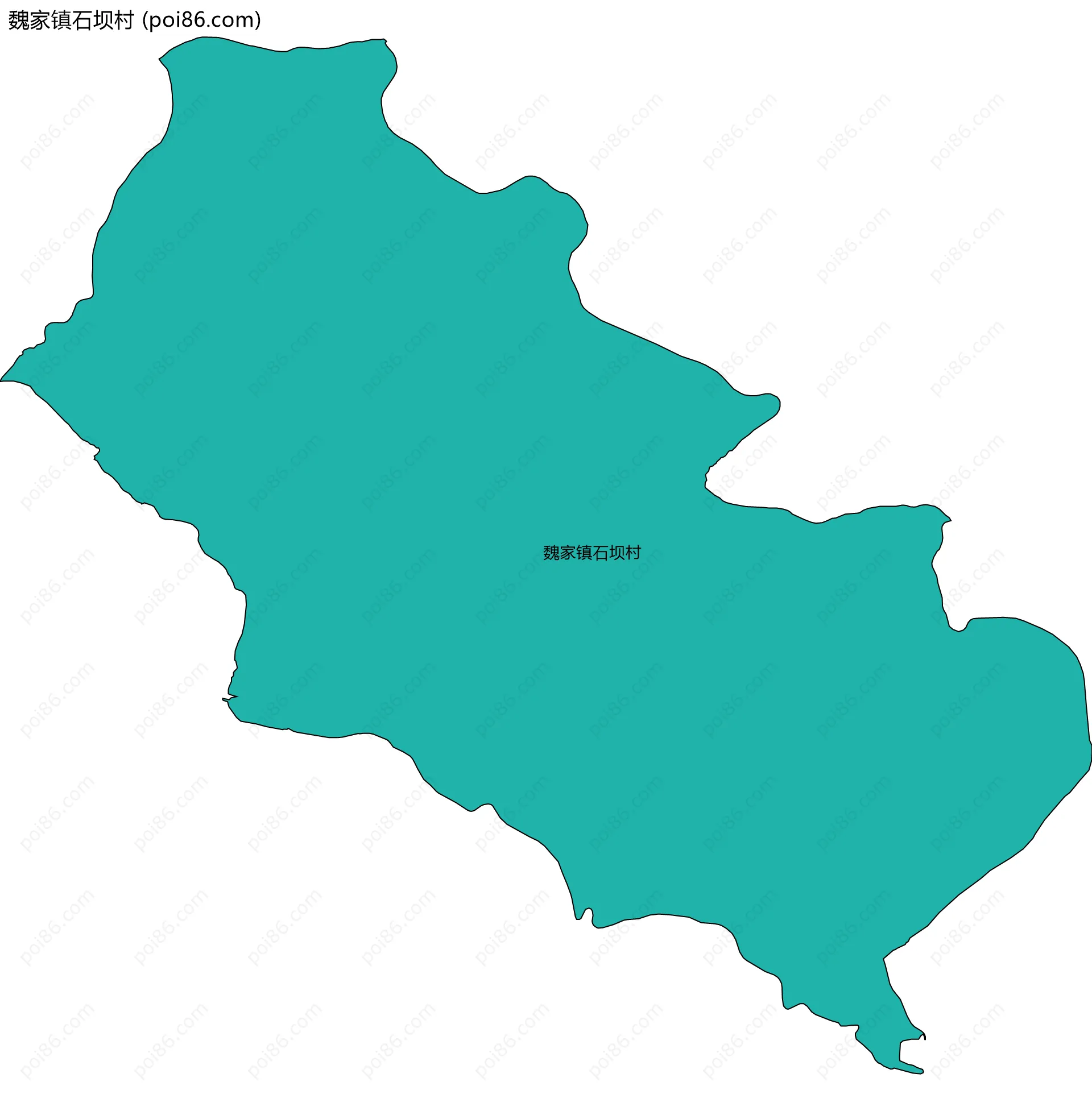 魏家镇石坝村边界地图