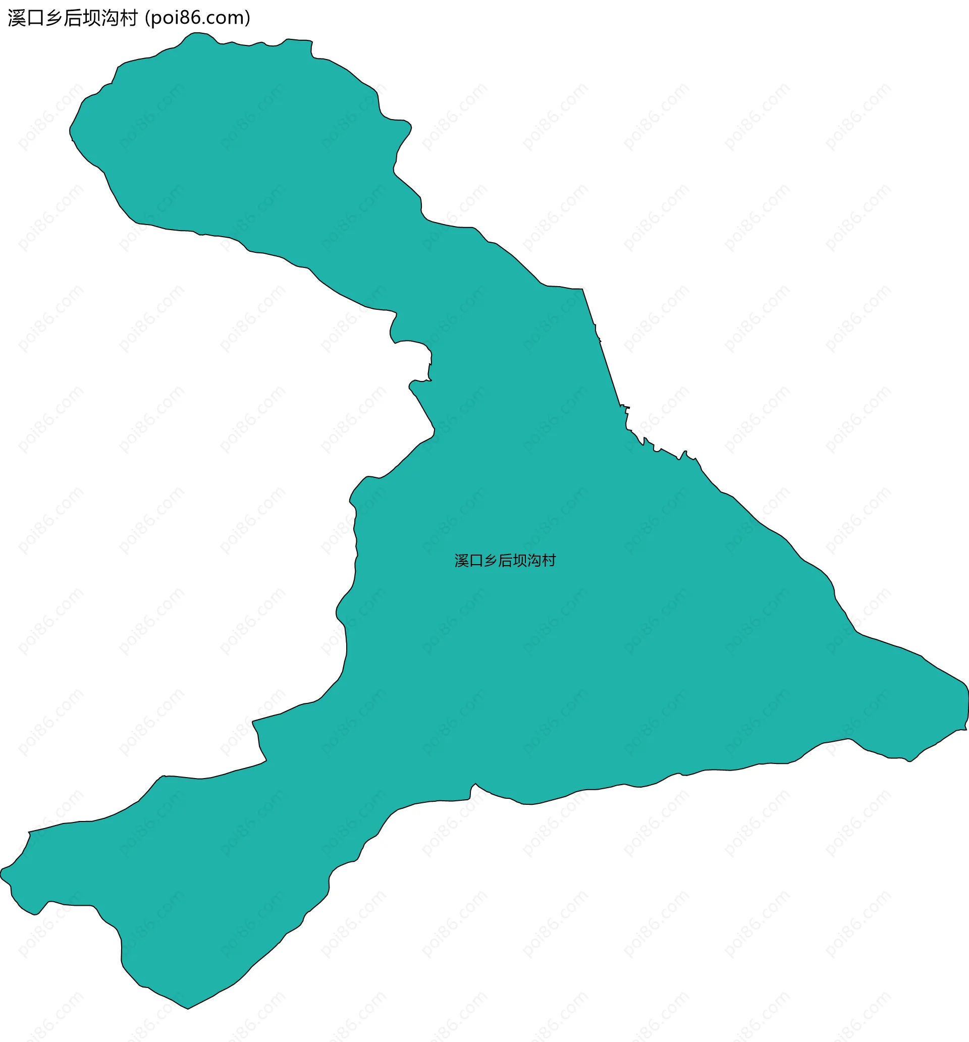 溪口乡后坝沟村边界地图