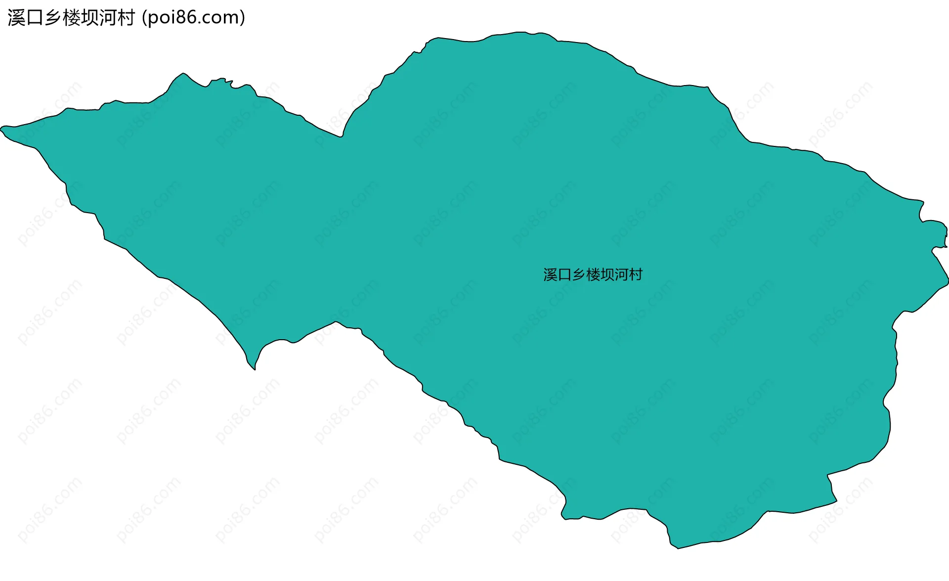 溪口乡楼坝河村边界地图