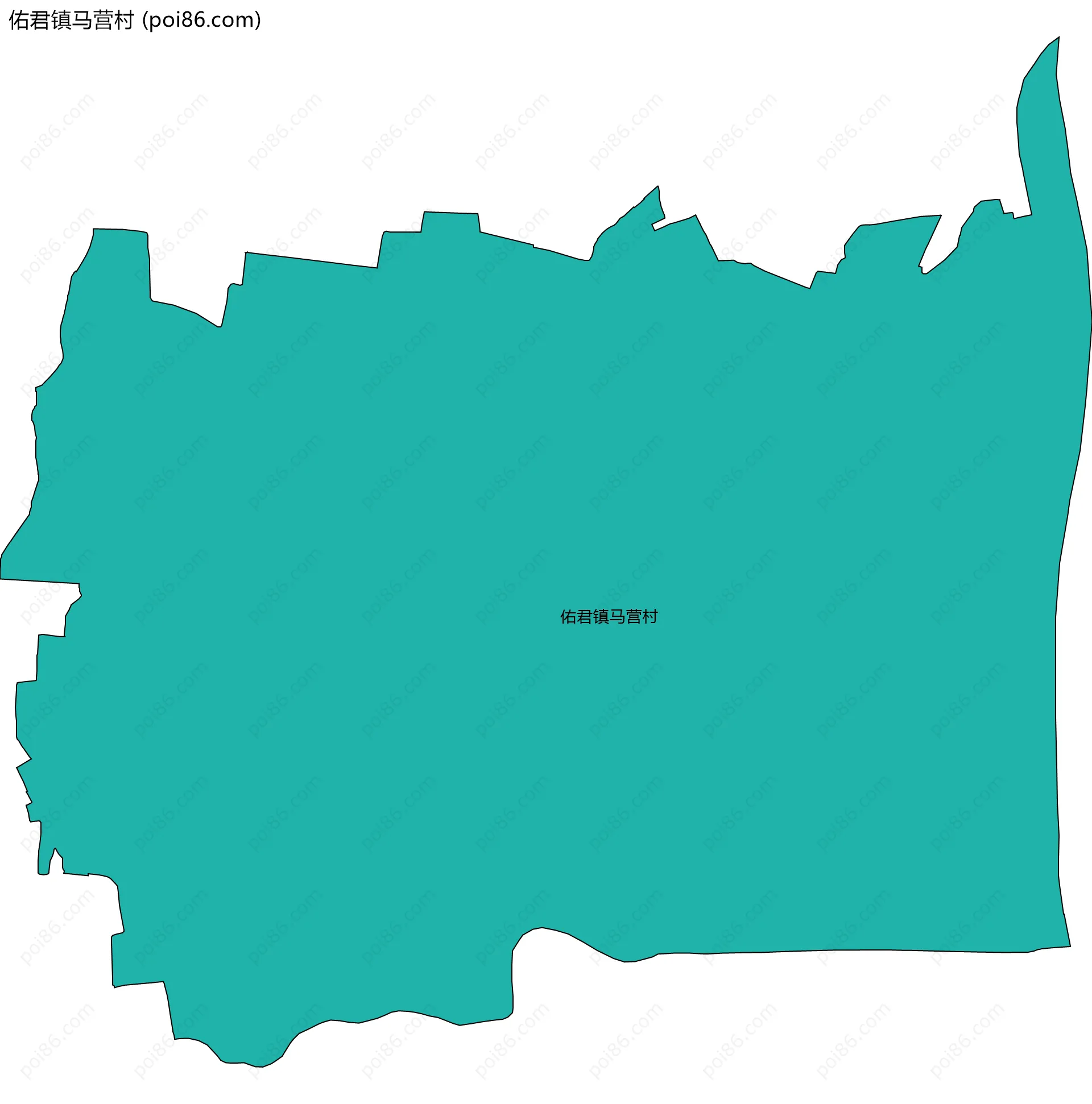 佑君镇马营村边界地图
