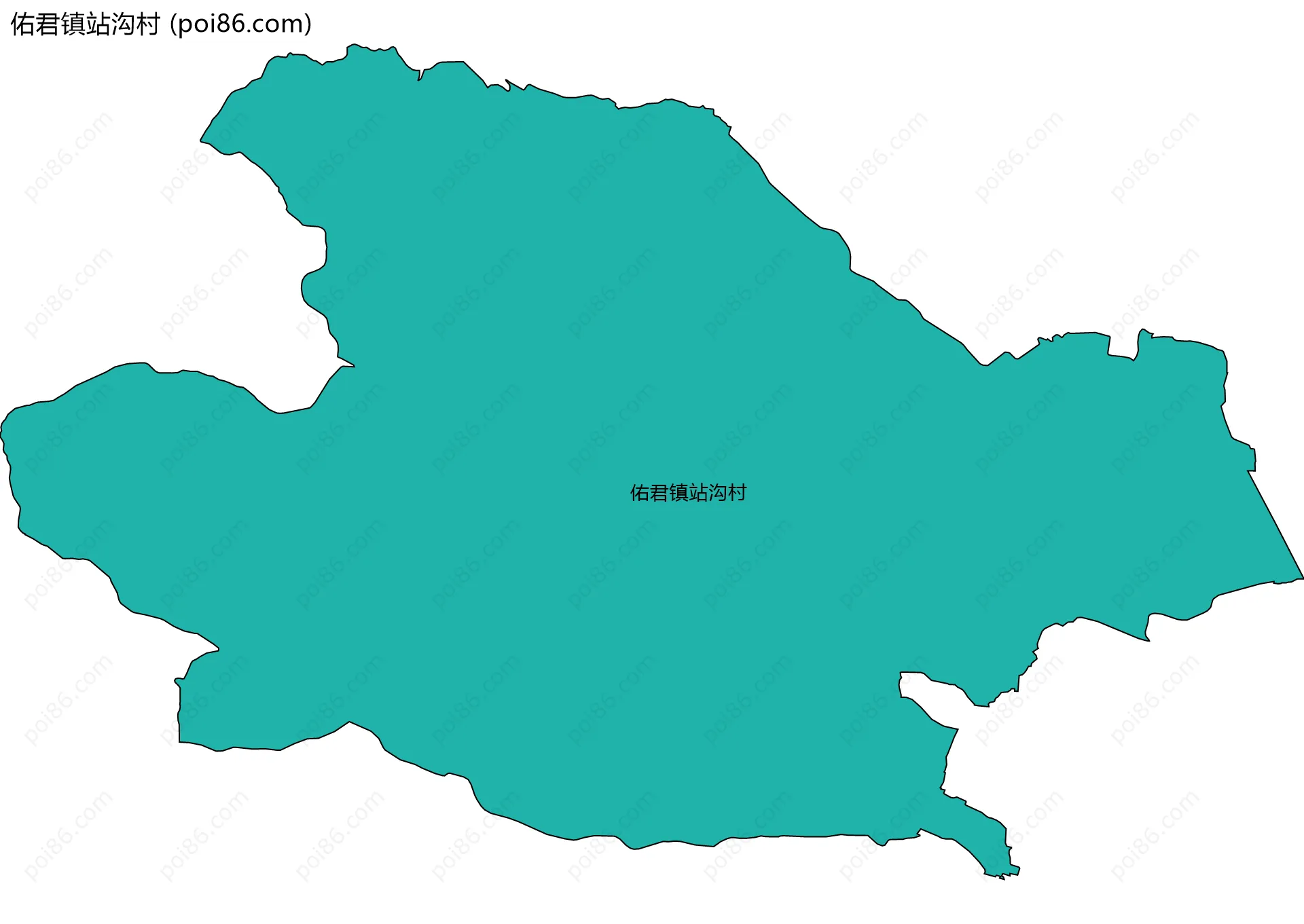 佑君镇站沟村边界地图