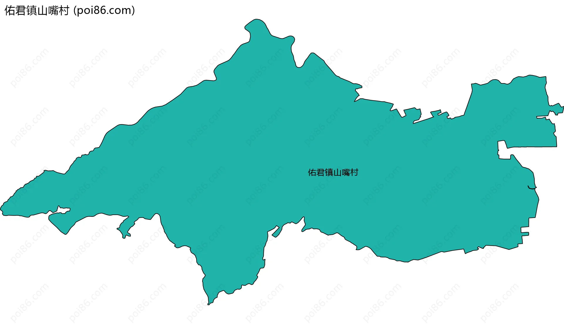 佑君镇山嘴村边界地图