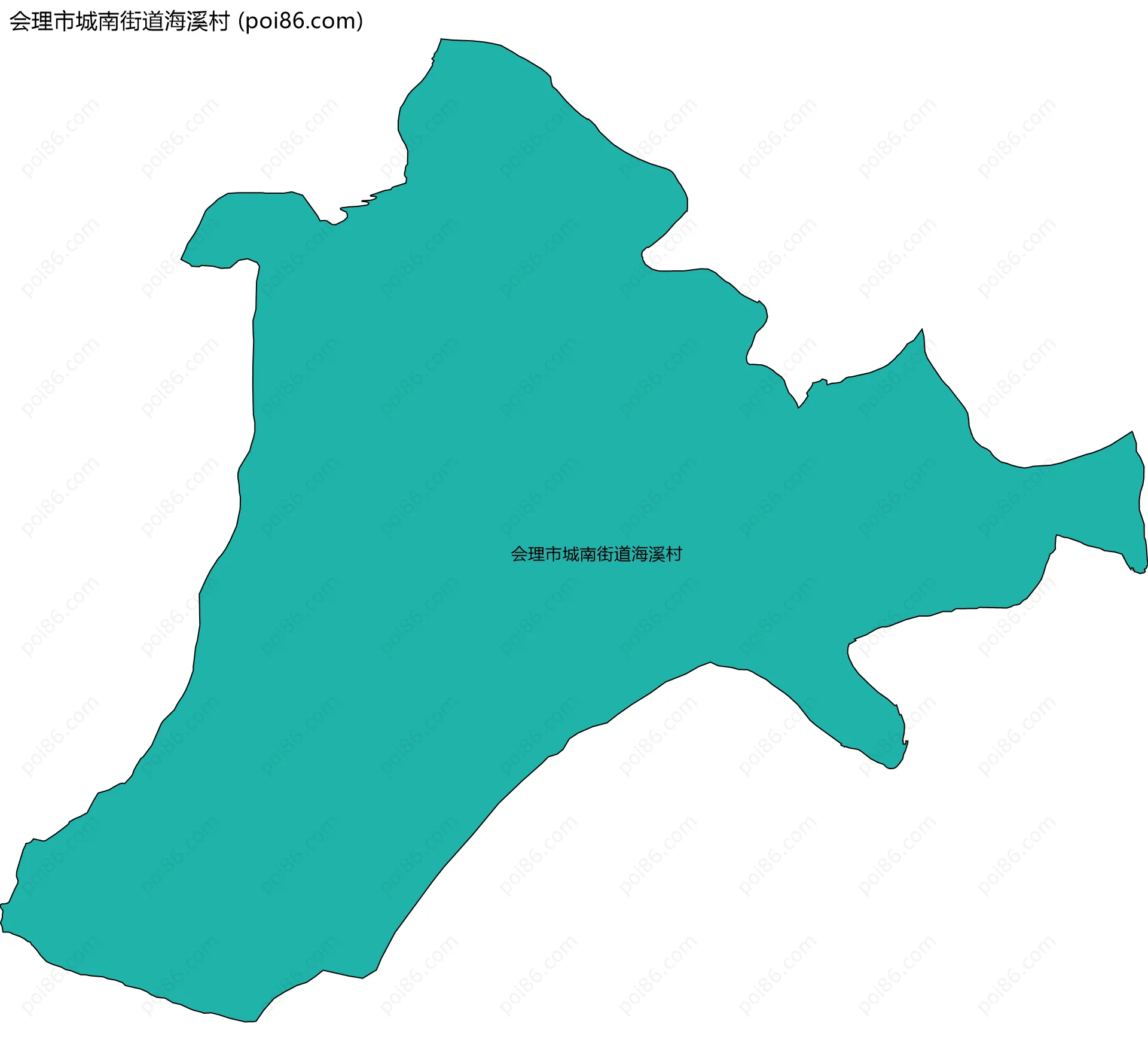 会理市城南街道海溪村边界地图