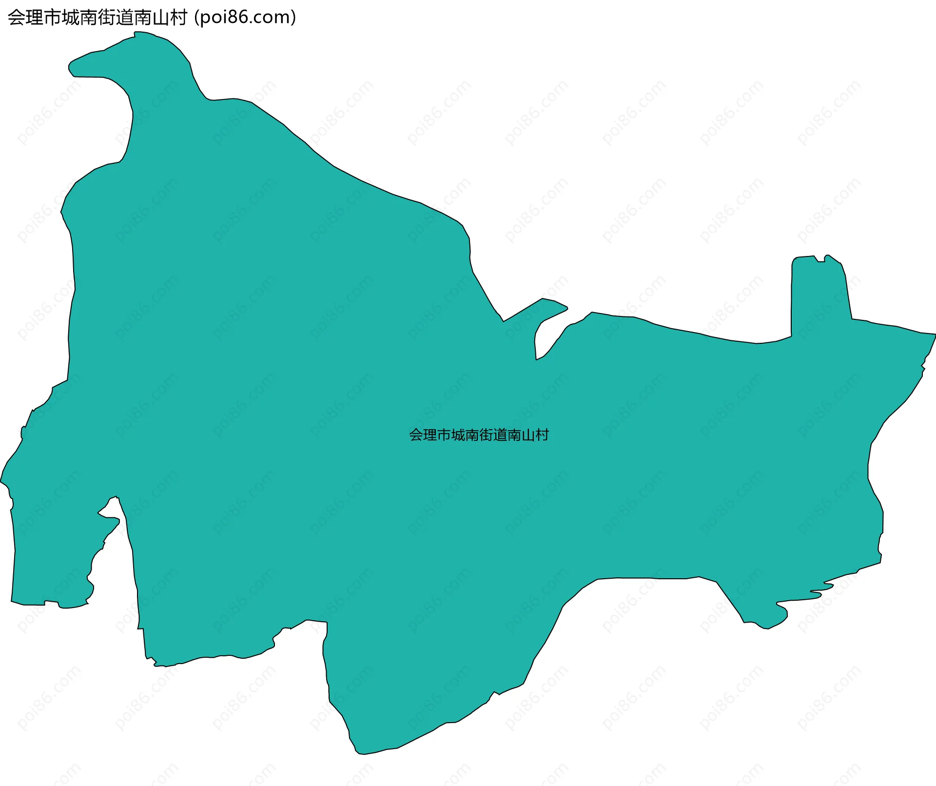 会理市城南街道南山村边界地图