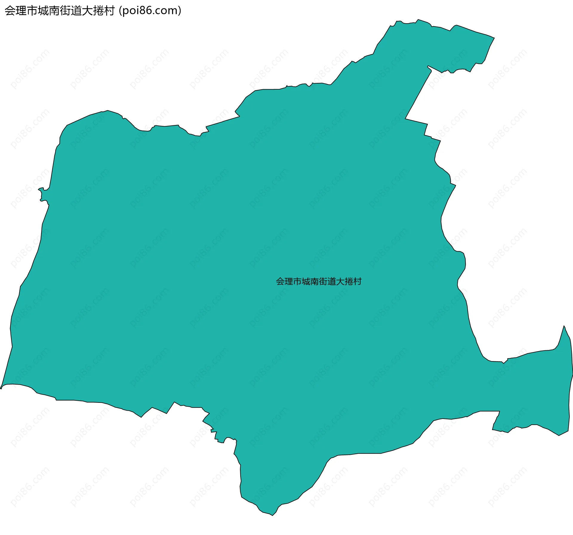 会理市城南街道大捲村边界地图