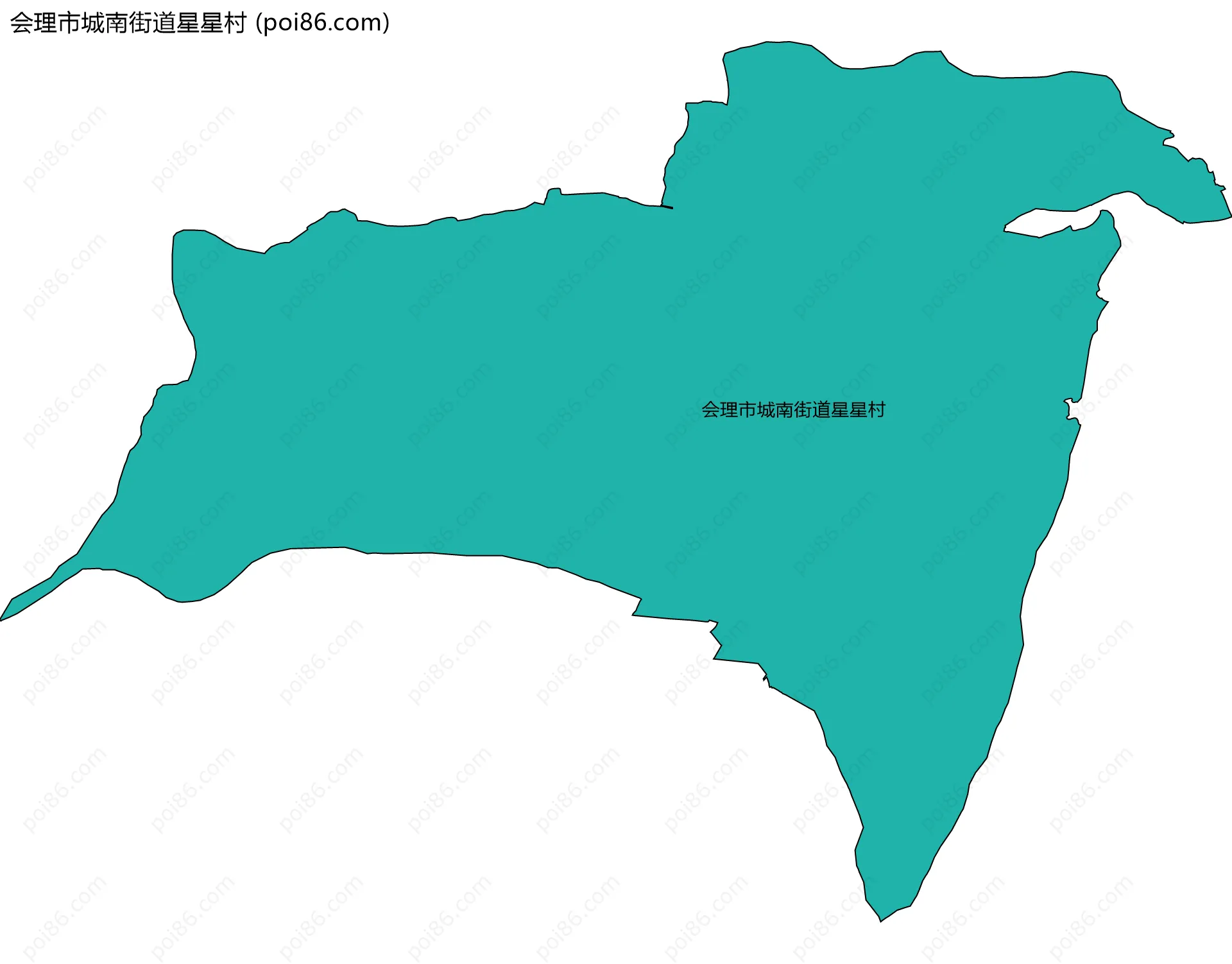 会理市城南街道星星村边界地图