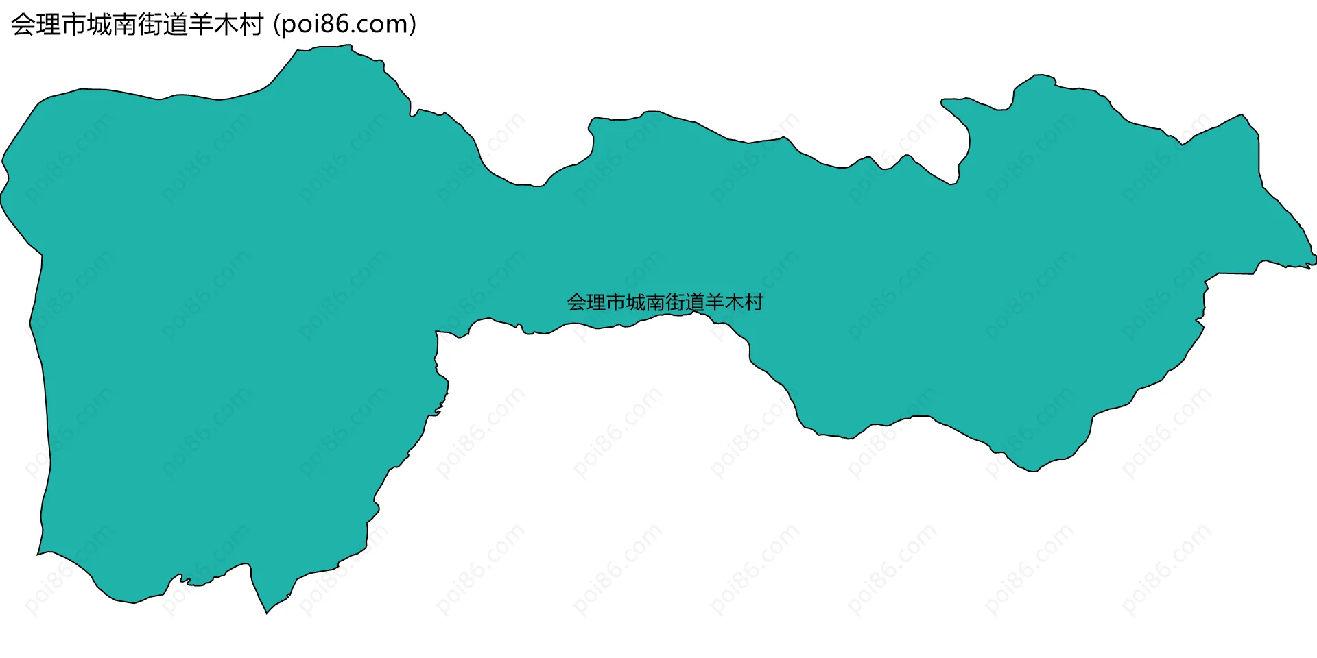 会理市城南街道羊木村边界地图