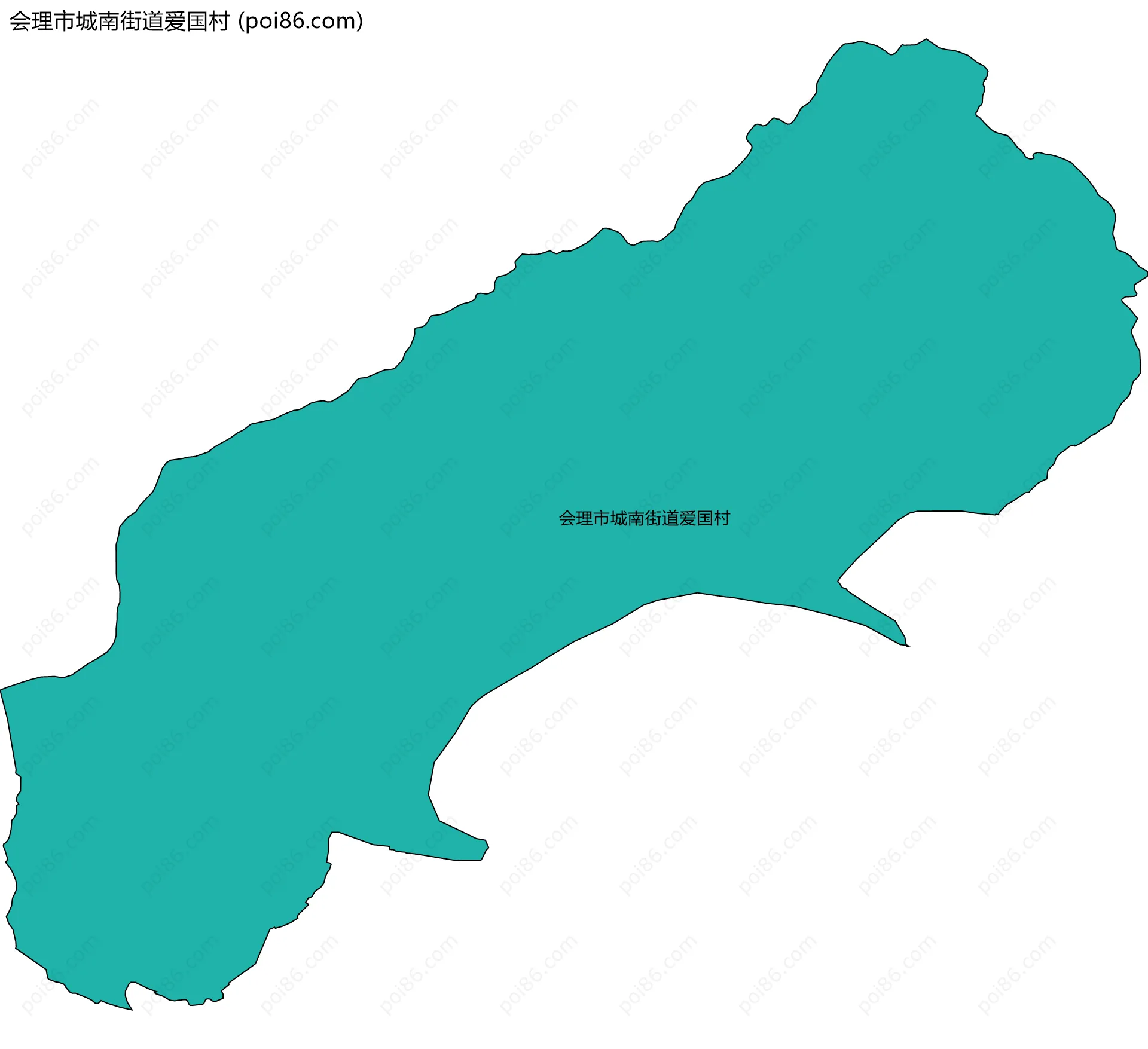 会理市城南街道爱国村边界地图