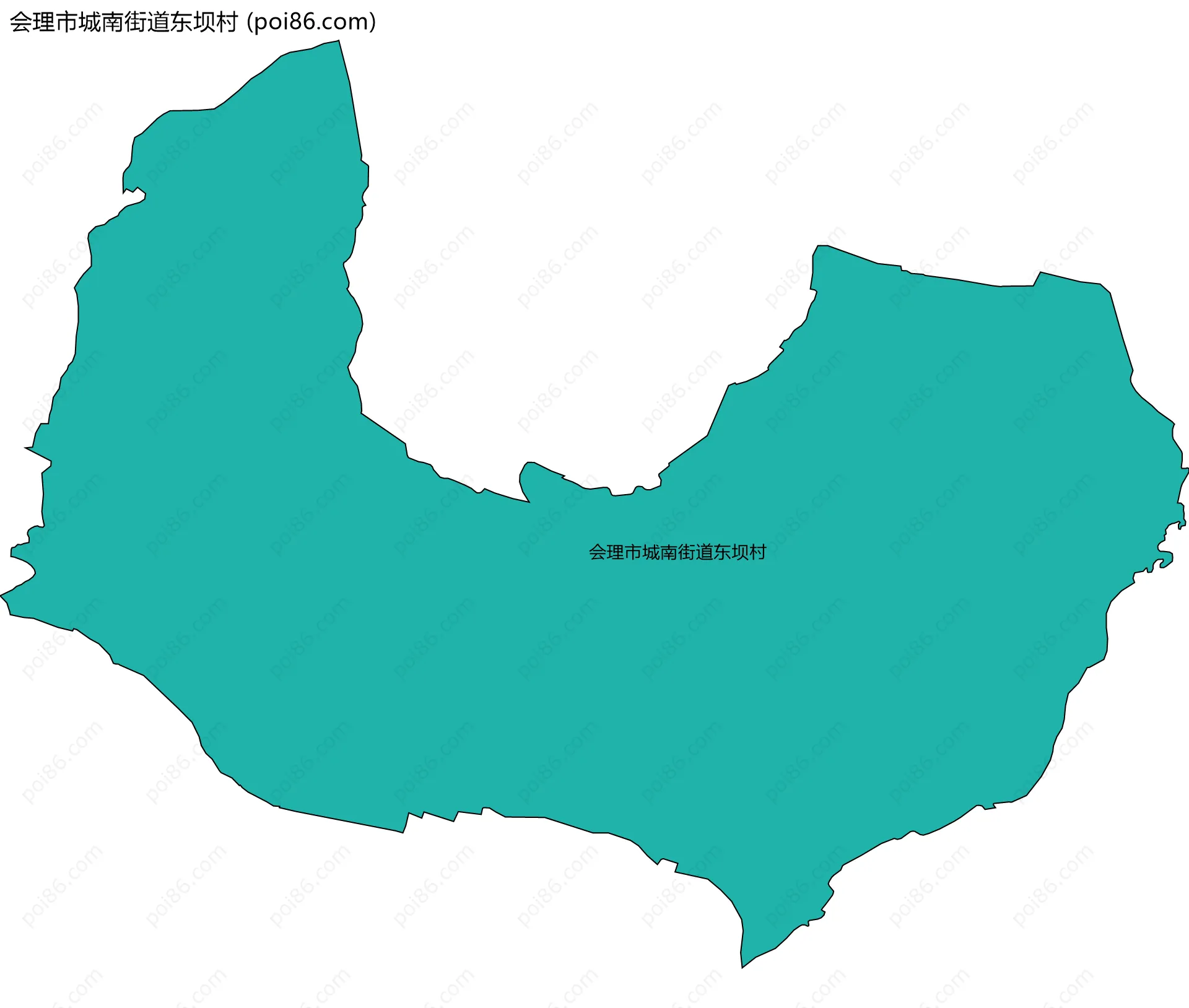 会理市城南街道东坝村边界地图