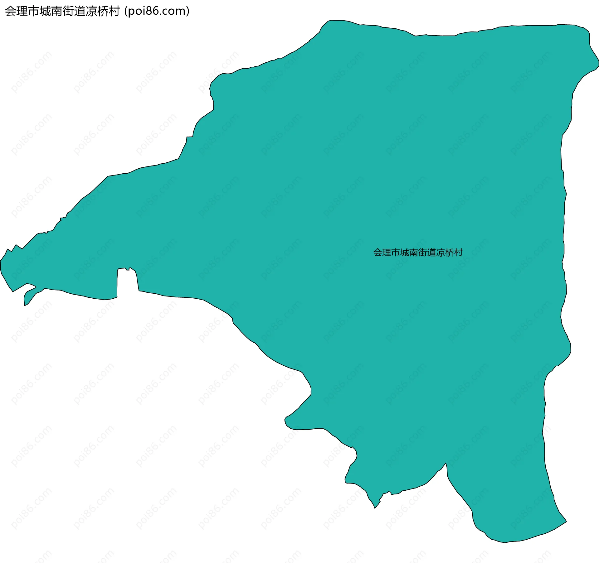 会理市城南街道凉桥村边界地图