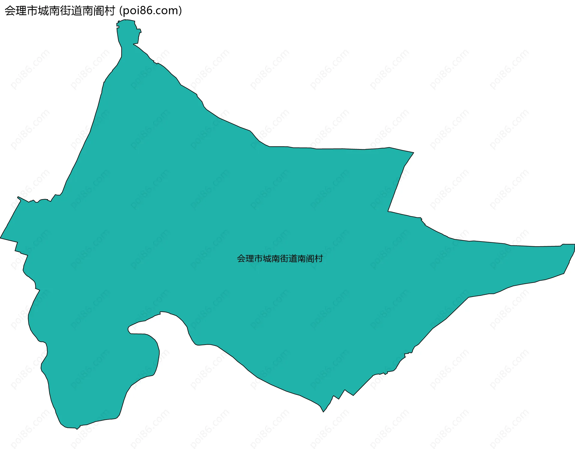 会理市城南街道南阁村边界地图
