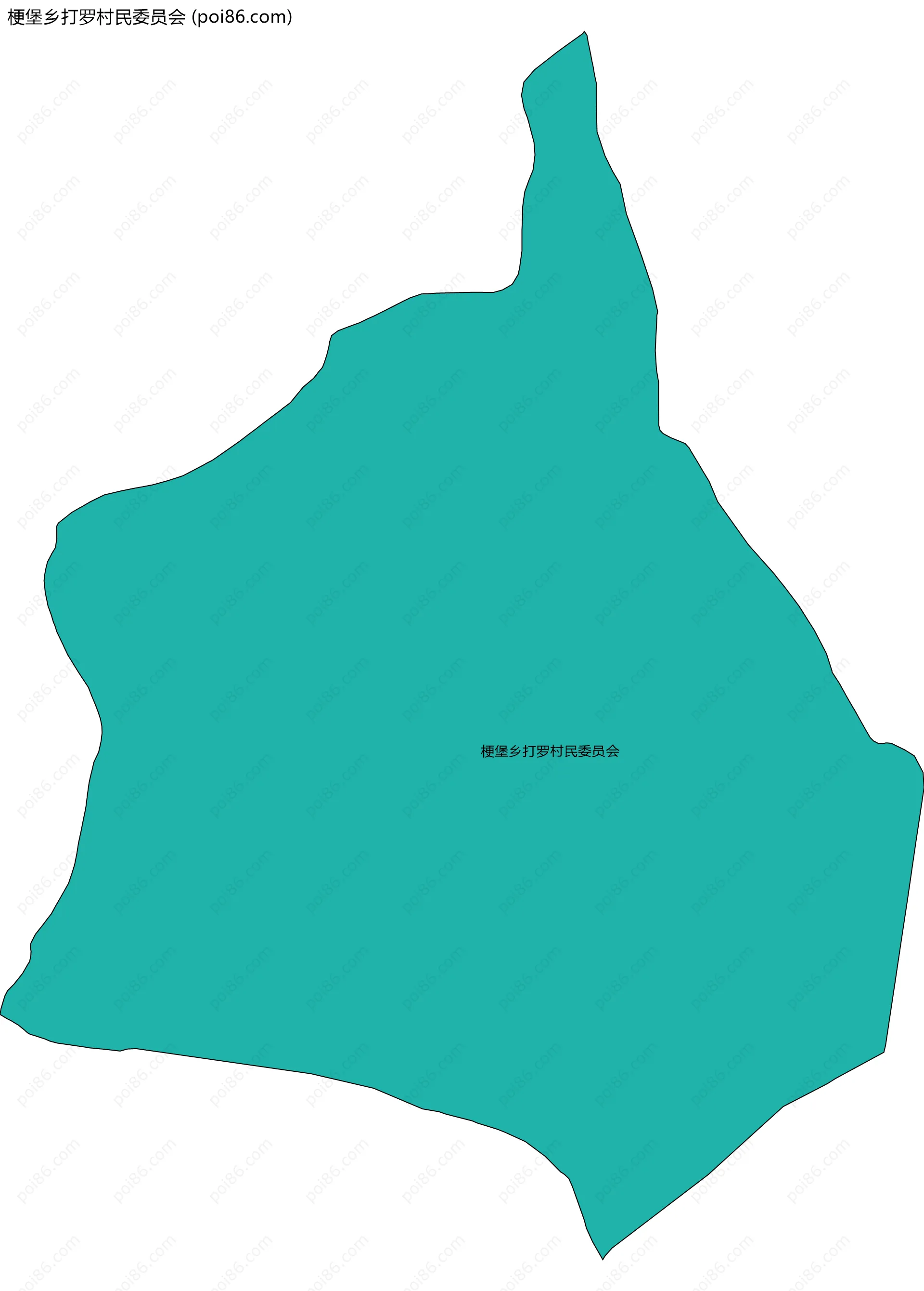 梗堡乡打罗村民委员会边界地图