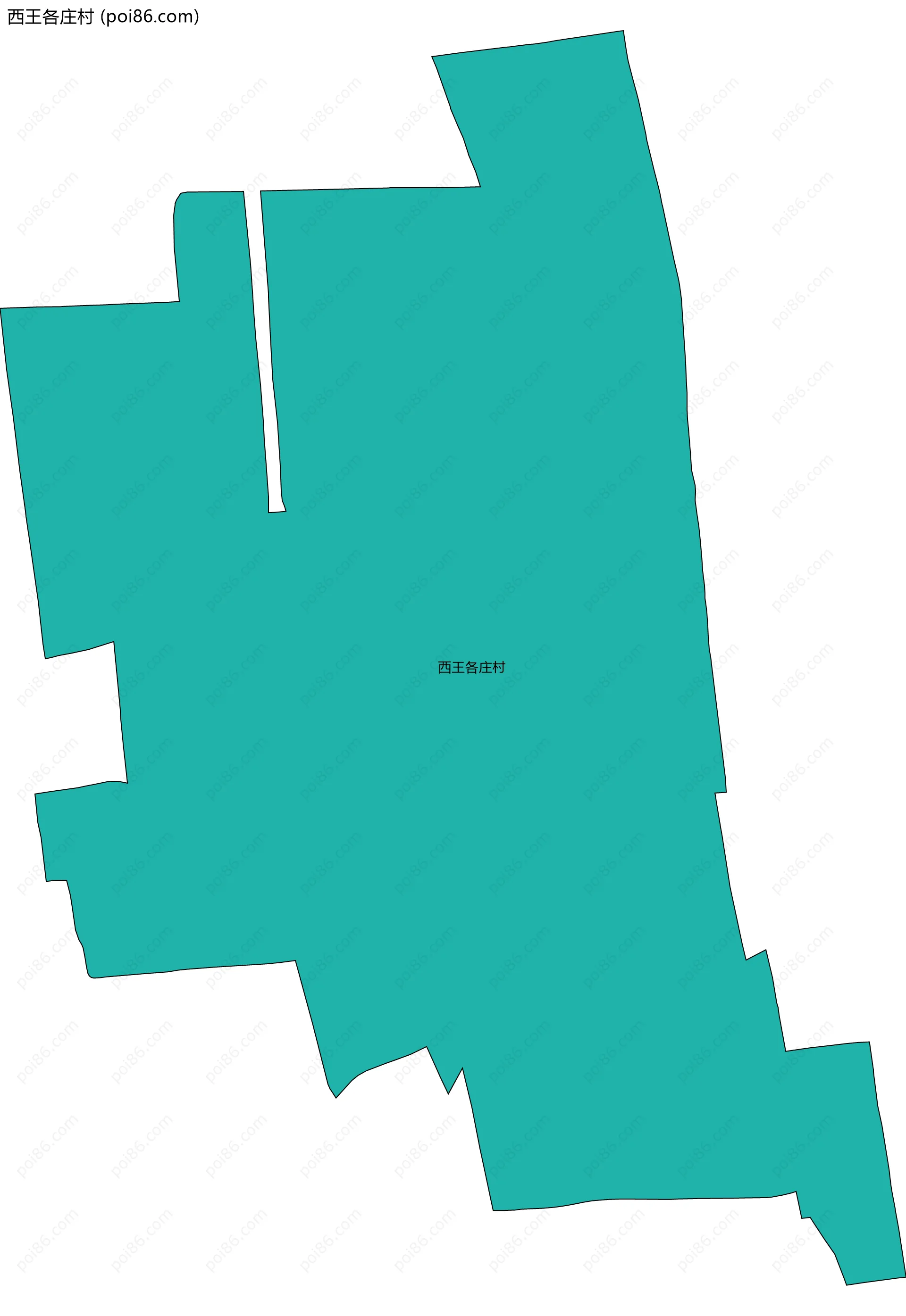 西王各庄村边界地图