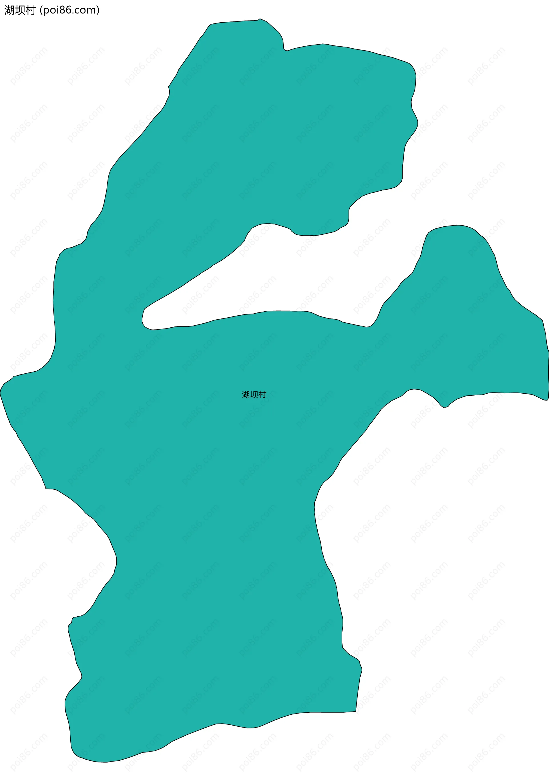 湖坝村边界地图