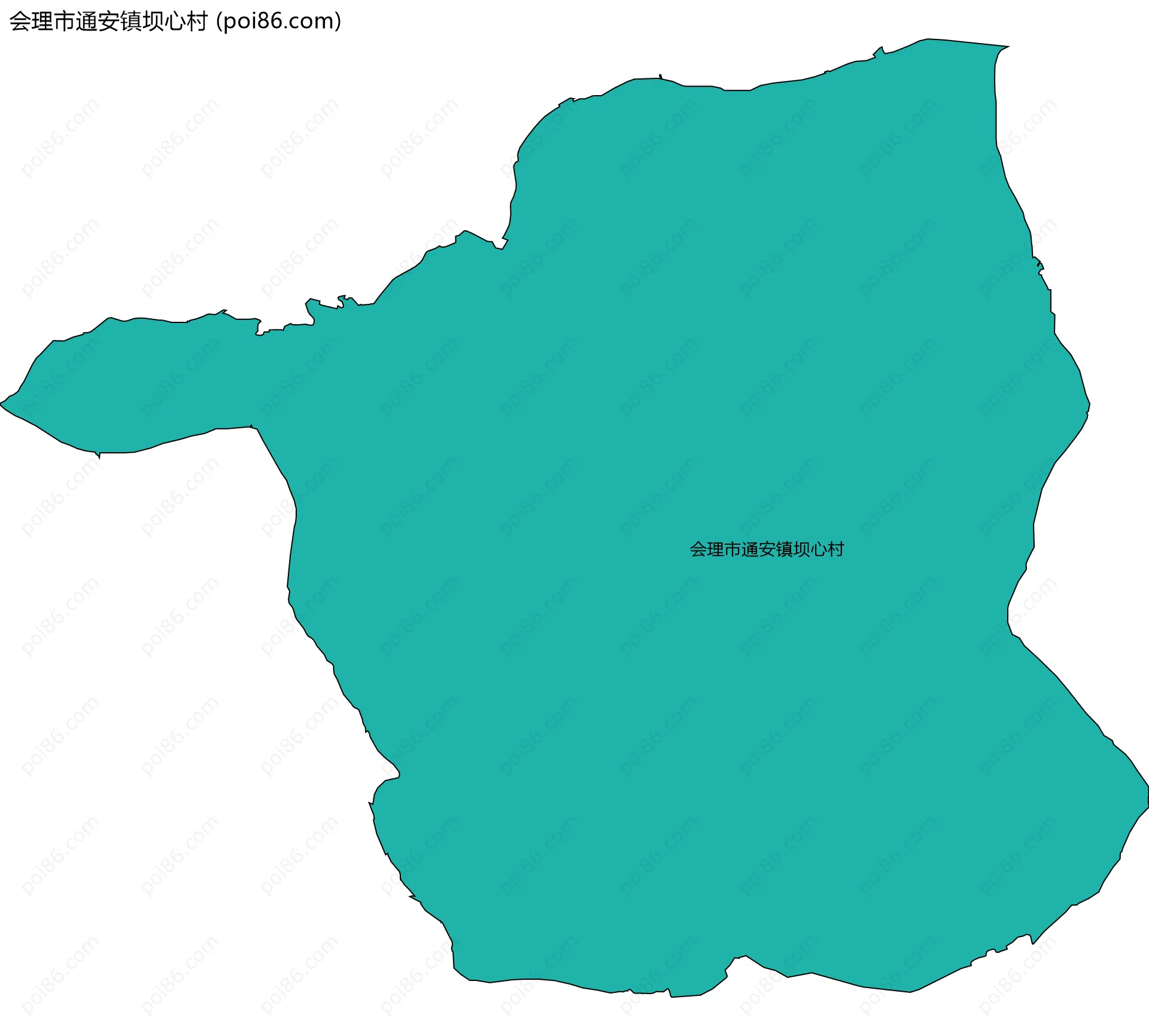 会理市通安镇坝心村边界地图