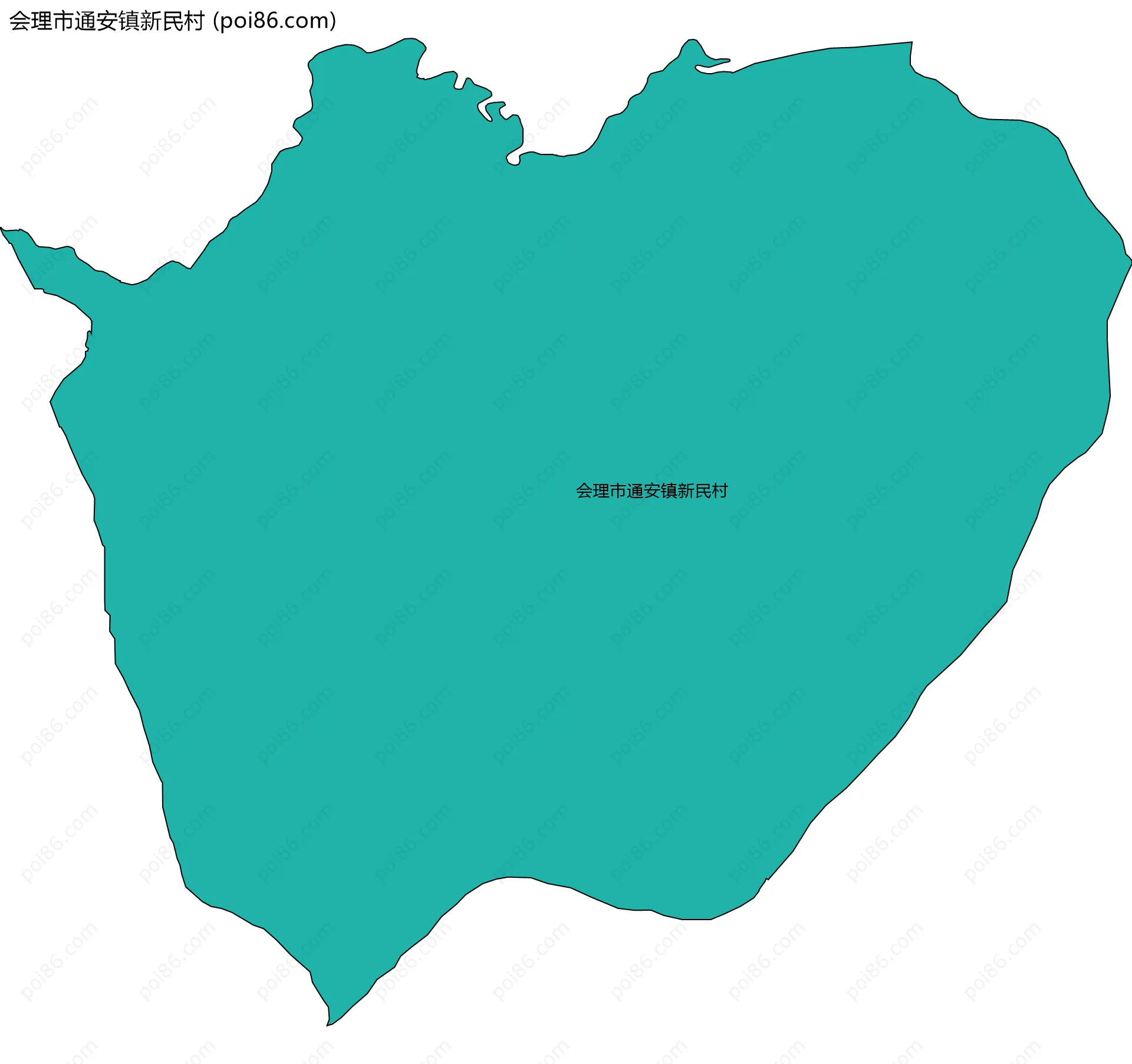 会理市通安镇新民村边界地图