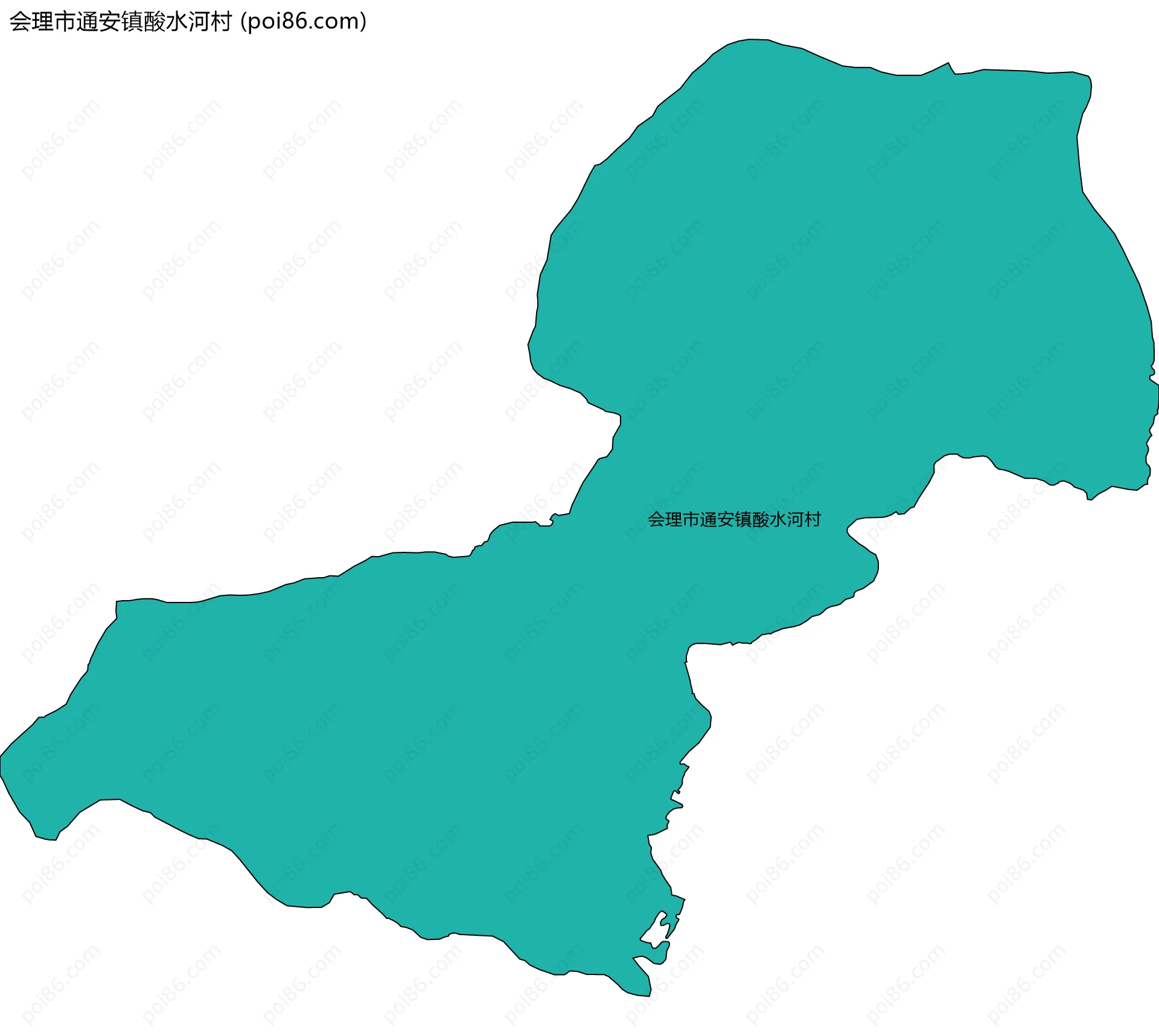 会理市通安镇酸水河村边界地图