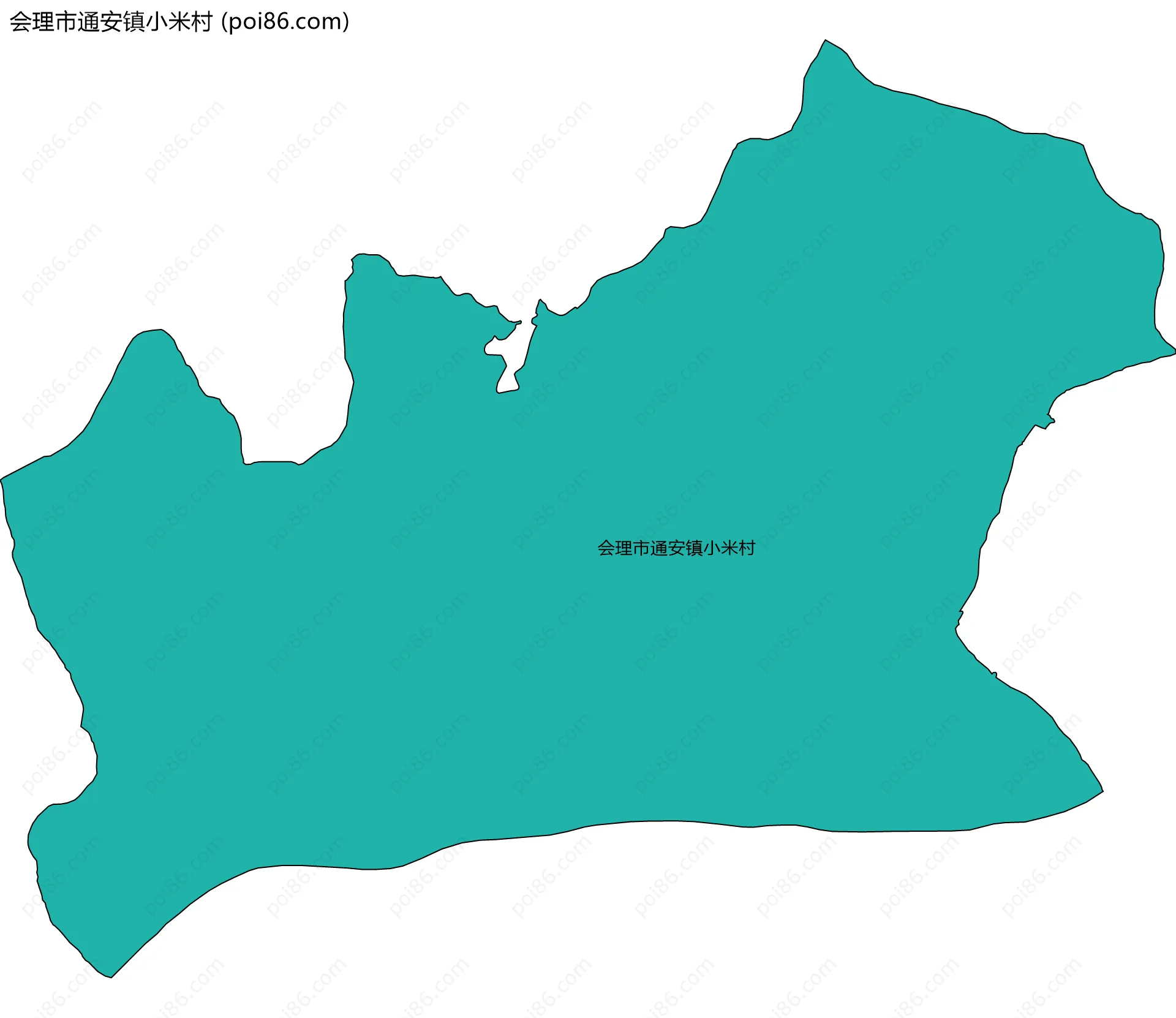会理市通安镇小米村边界地图