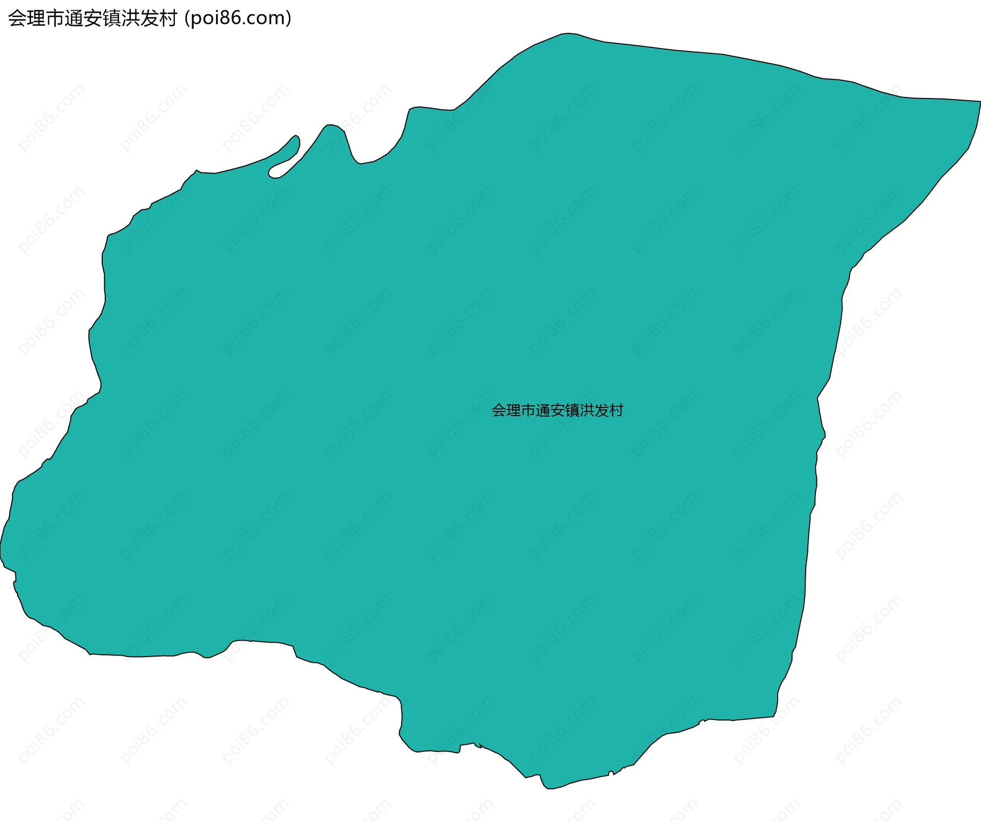 会理市通安镇洪发村边界地图
