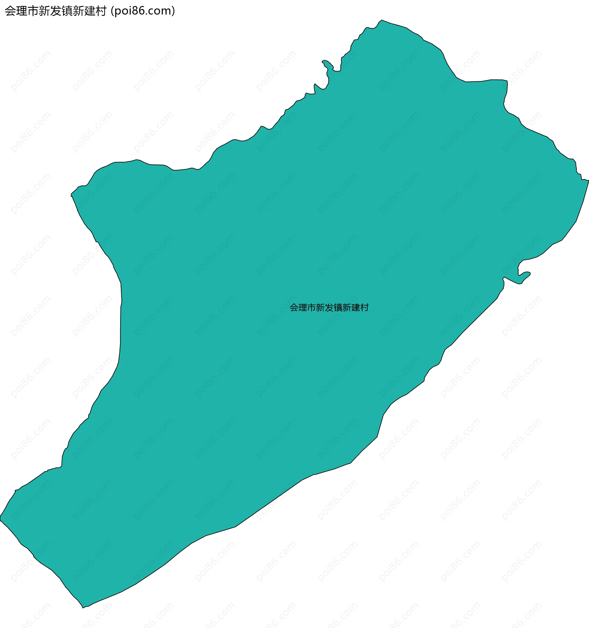 会理市新发镇新建村边界地图