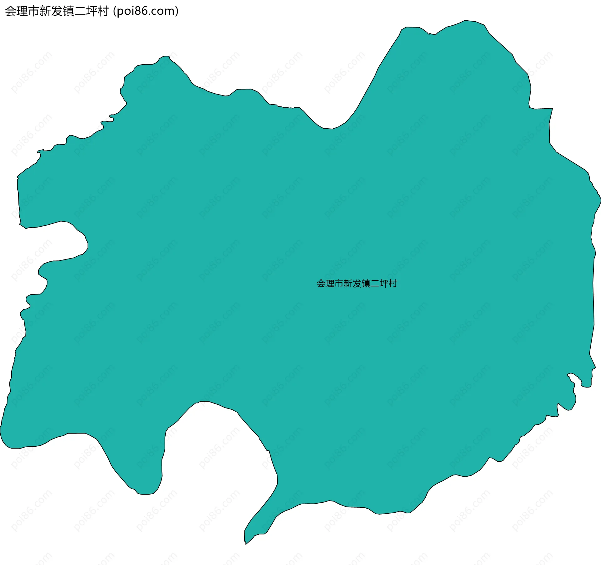 会理市新发镇二坪村边界地图