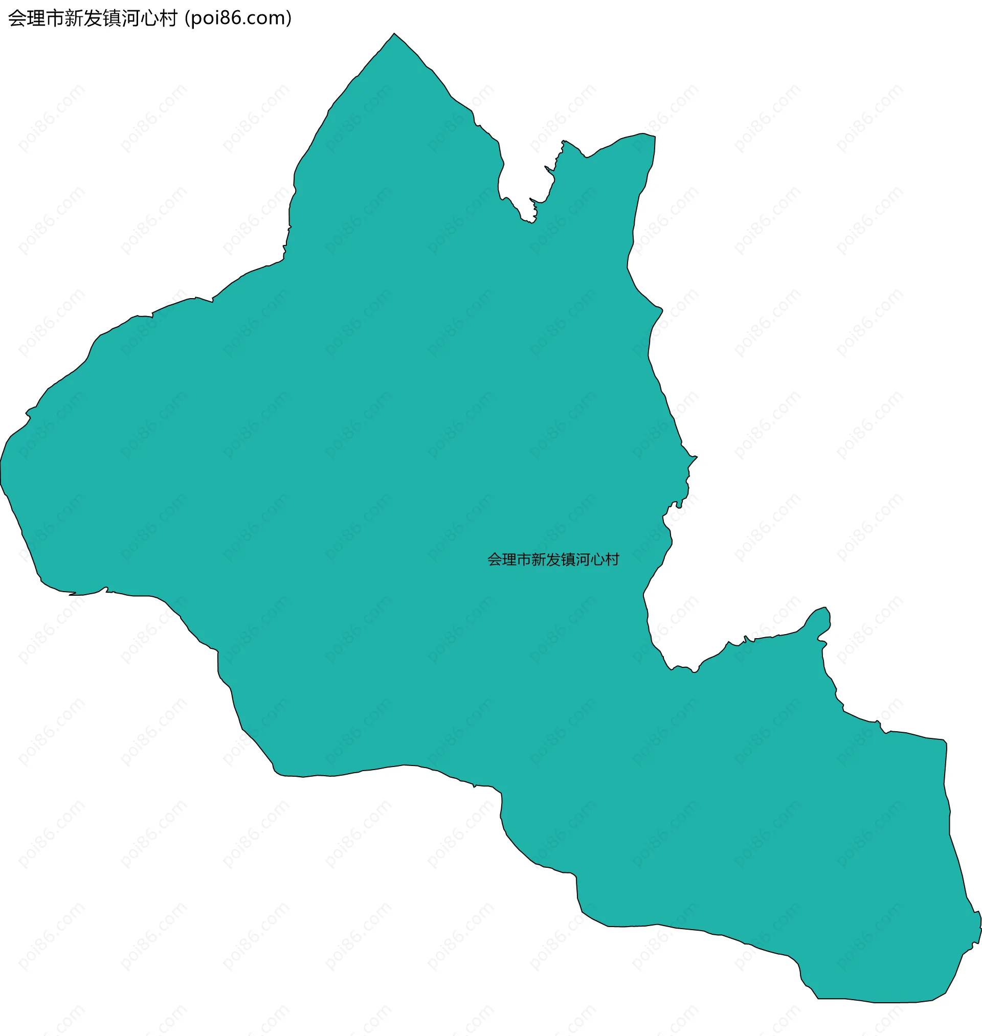 会理市新发镇河心村边界地图