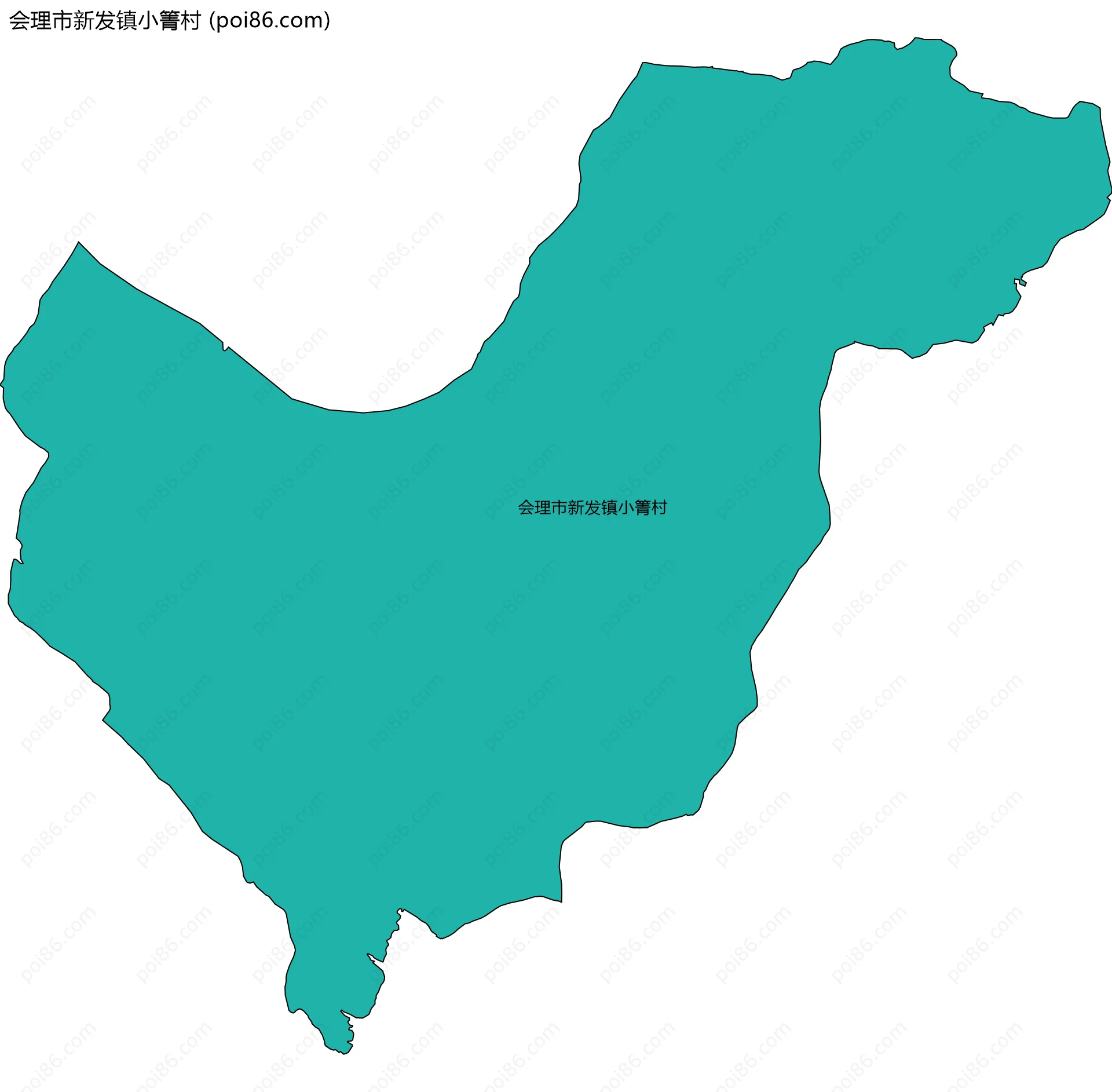 会理市新发镇小箐村边界地图