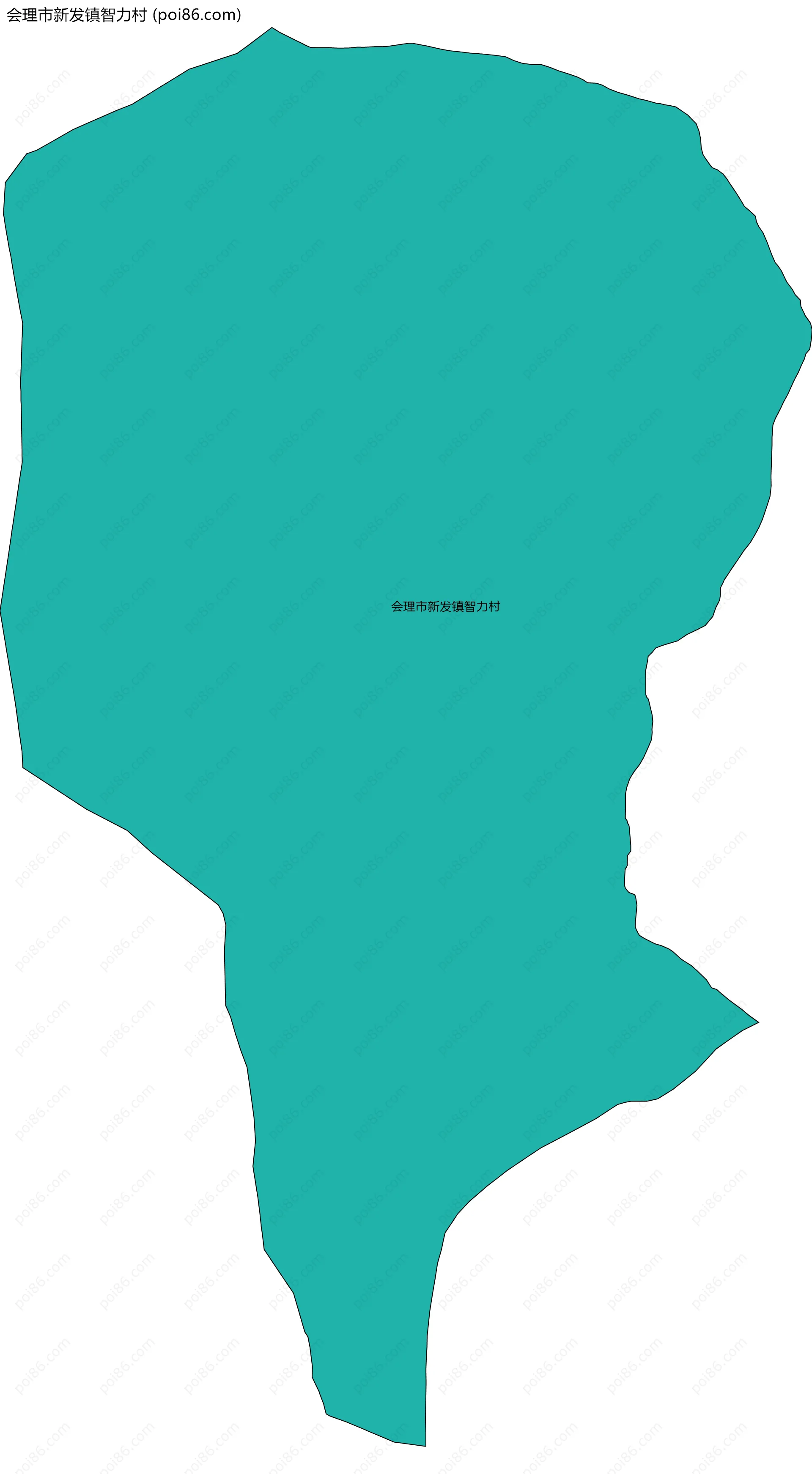 会理市新发镇智力村边界地图