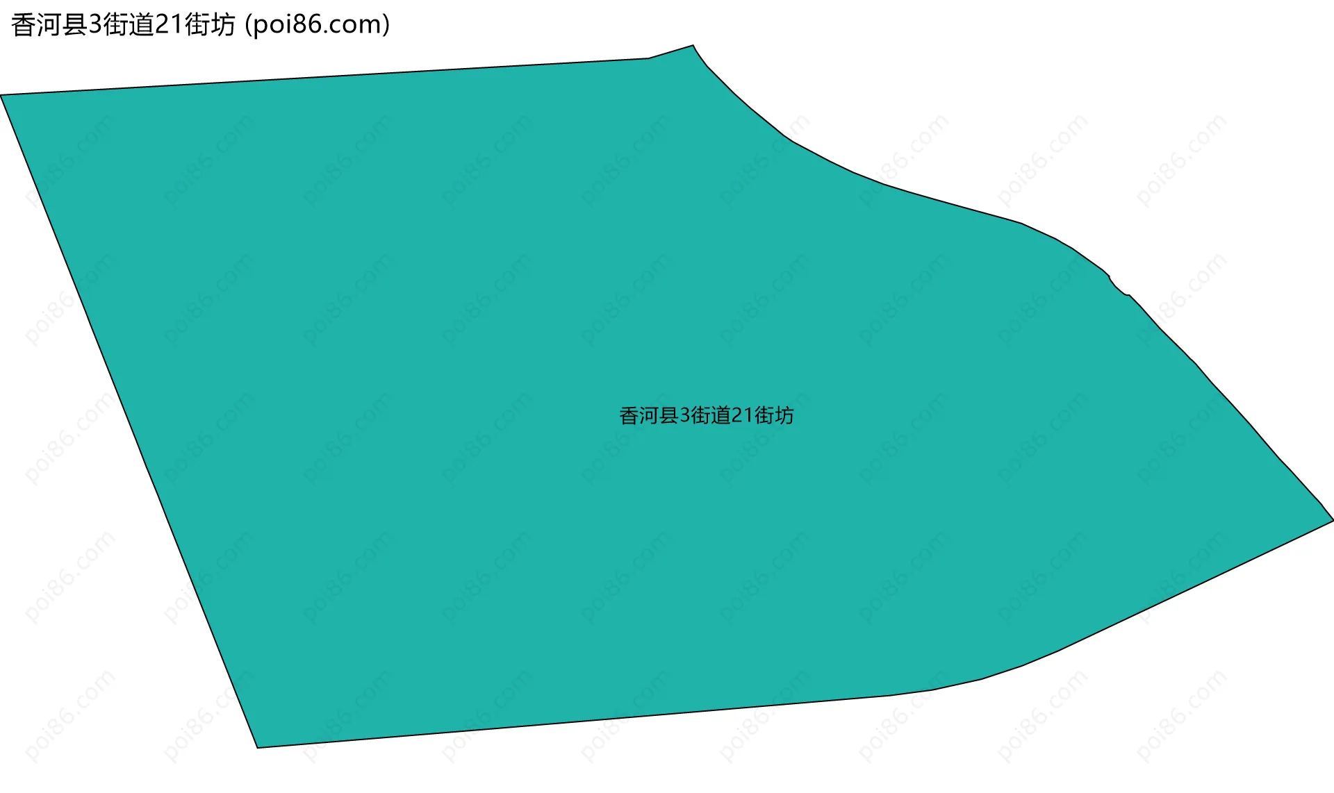 香河县3街道21街坊边界地图