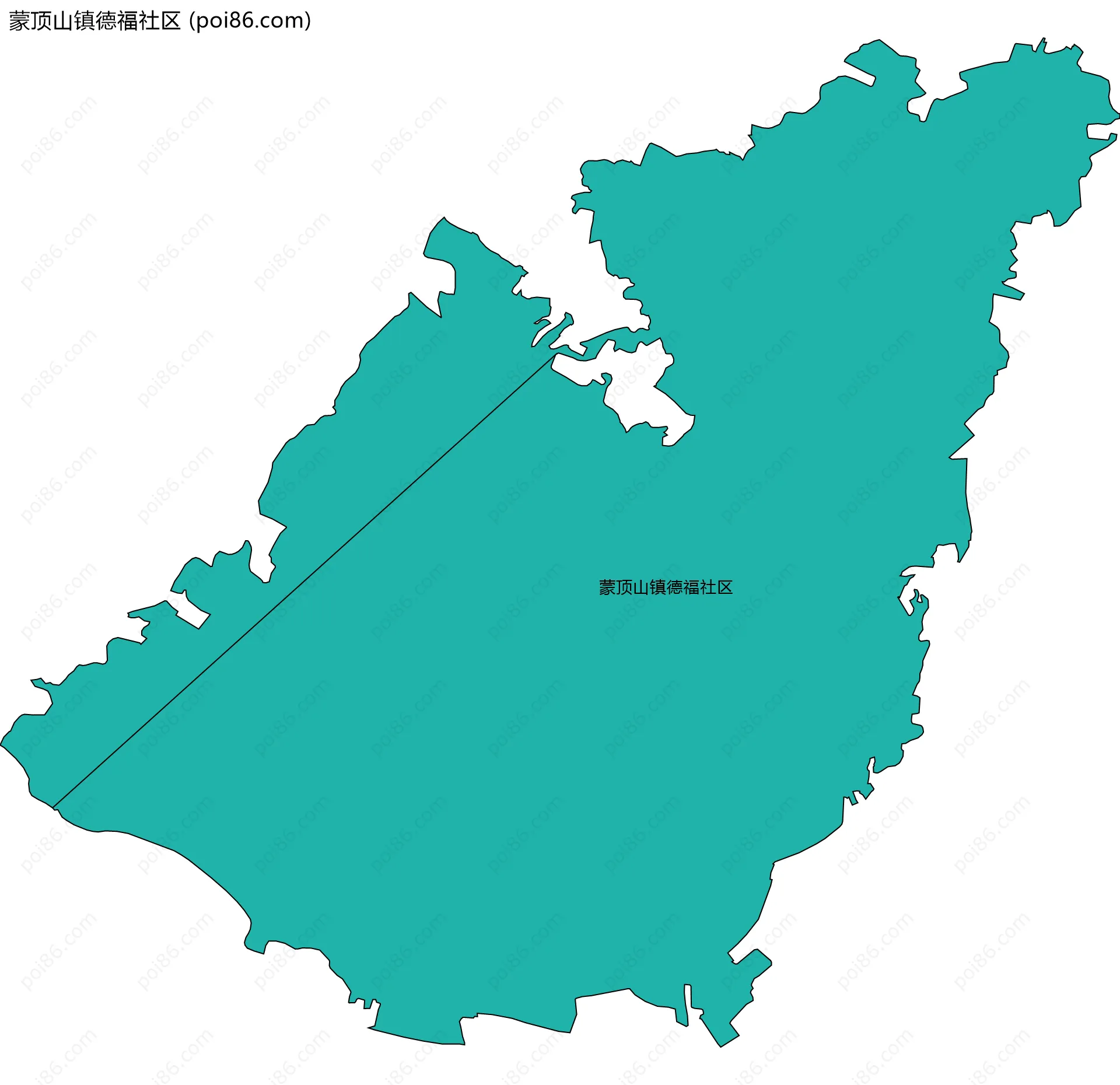 蒙顶山镇德福社区边界地图