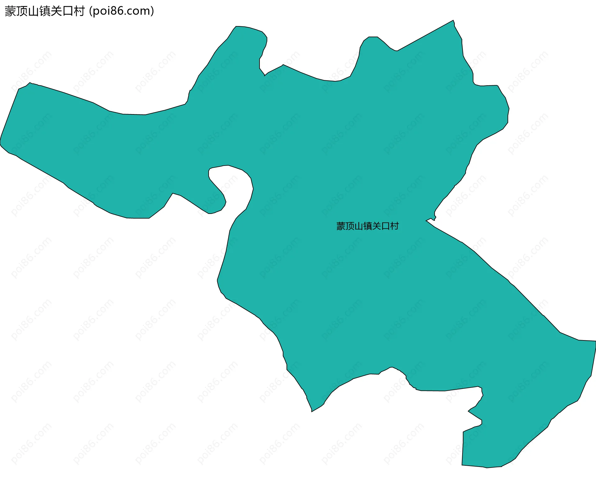 蒙顶山镇关口村边界地图