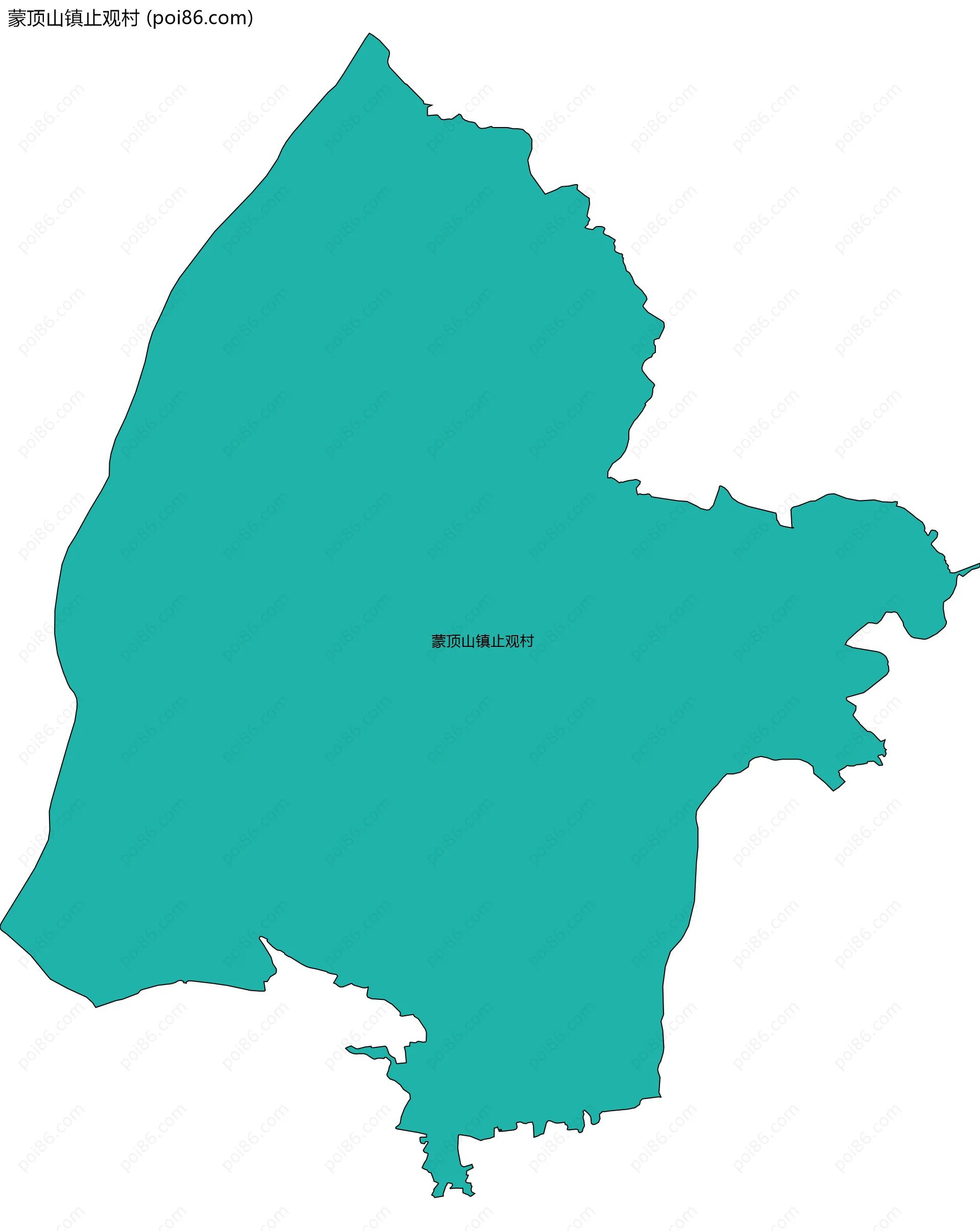 蒙顶山镇止观村边界地图
