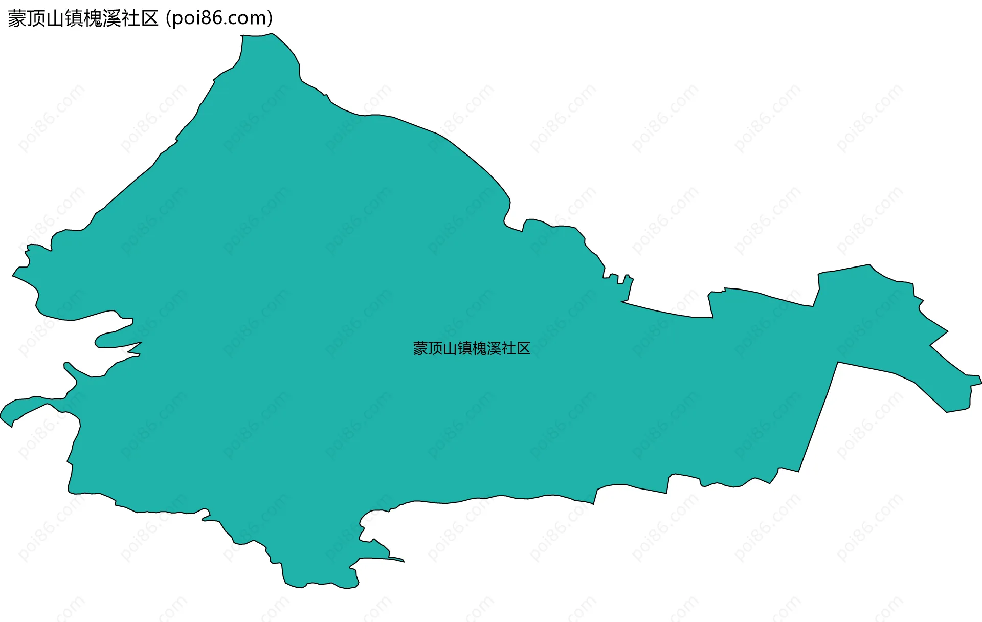 蒙顶山镇槐溪社区边界地图