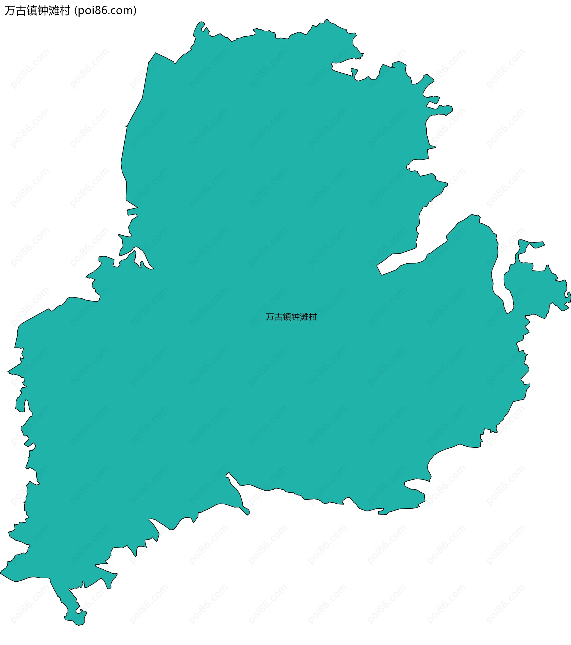 万古镇钟滩村边界地图