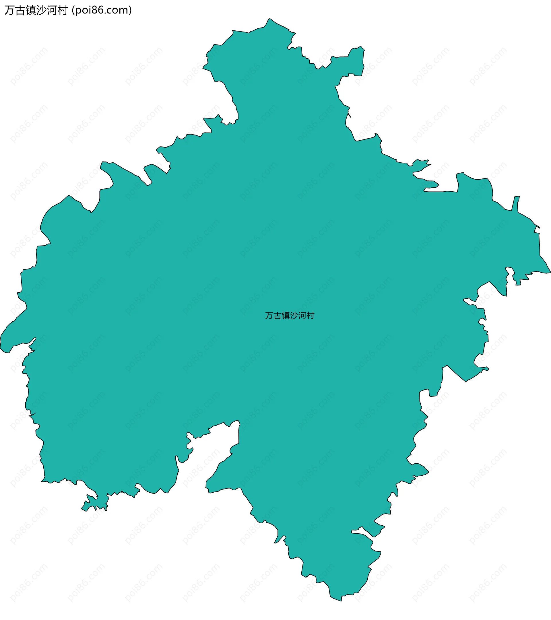 万古镇沙河村边界地图