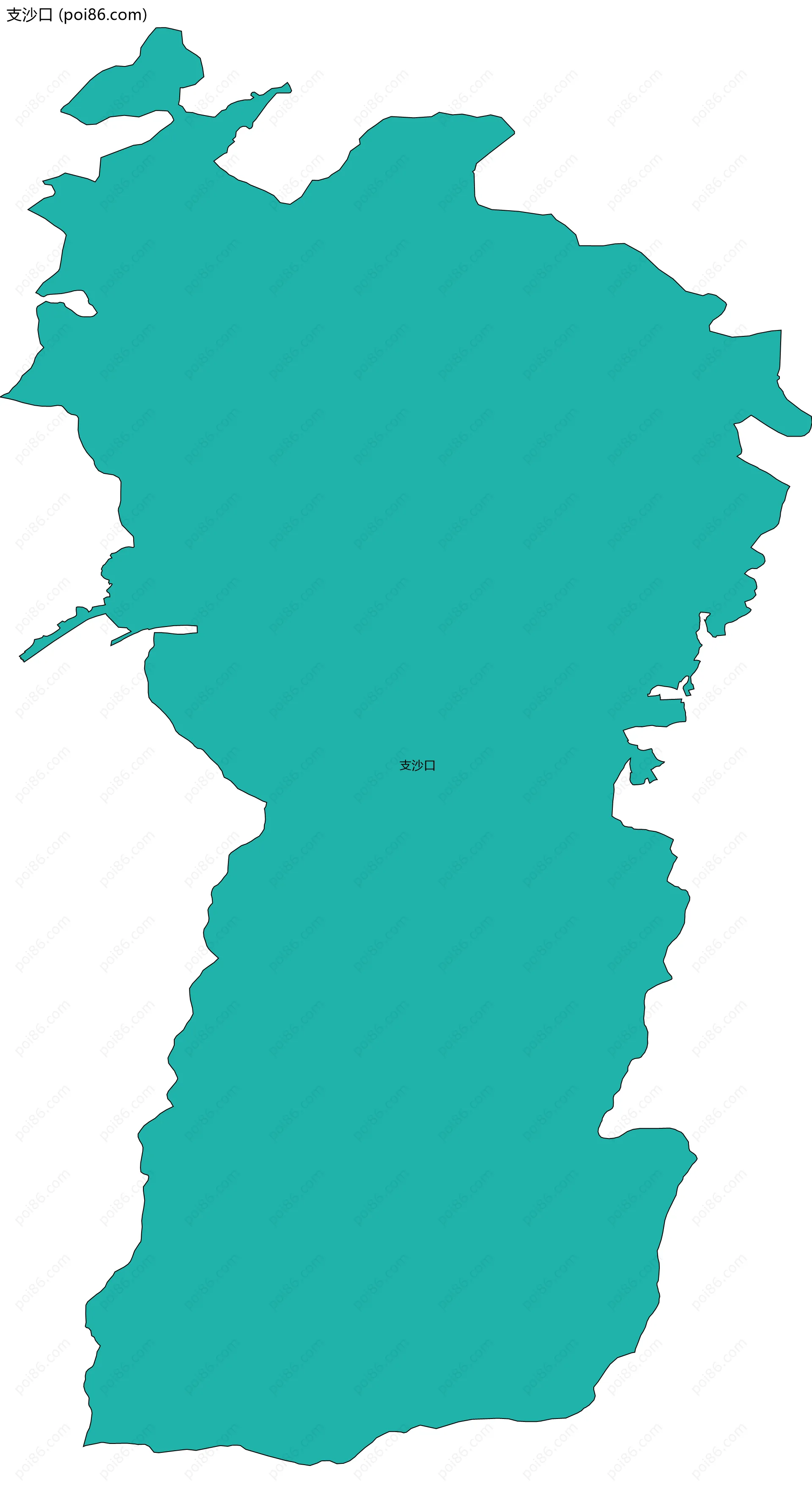 支沙口边界地图