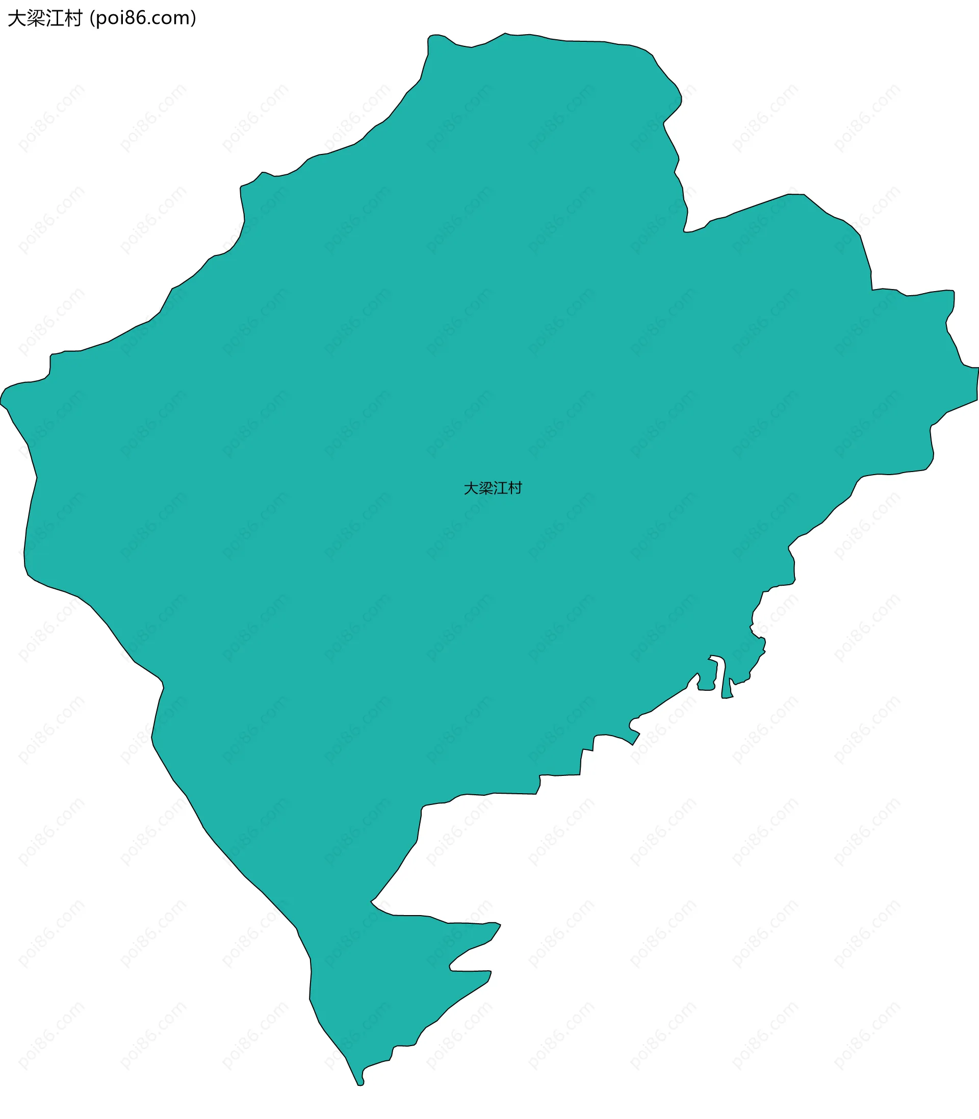 大梁江村边界地图